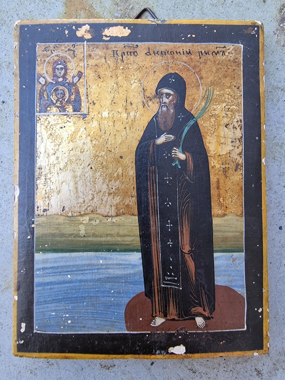 icon 19th‑Century Russian Orthodox Icon of Venerable Daniel the Roman, 1820-1850, tempera ikoon