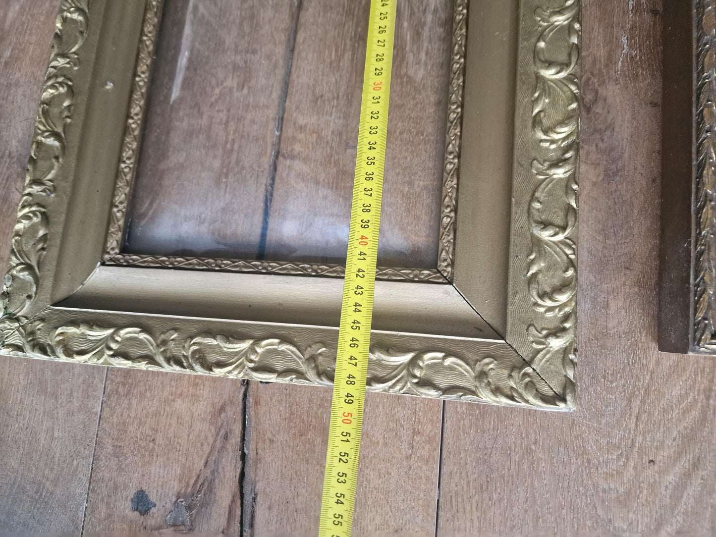 Pair of Antique Gilded Frames – 19th Century – Rectangular with Ornate Gesso Molding – French Style