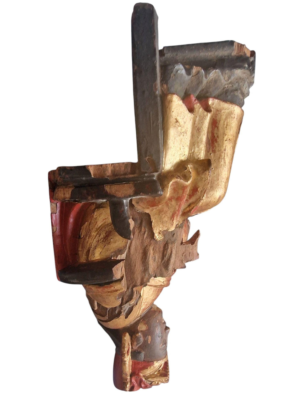Rare 18th-Century Chinese Altar Statue of Caishen – Gilded & Polychrome Wood – Qing Dynasty, Quanzhou (Fujian)
