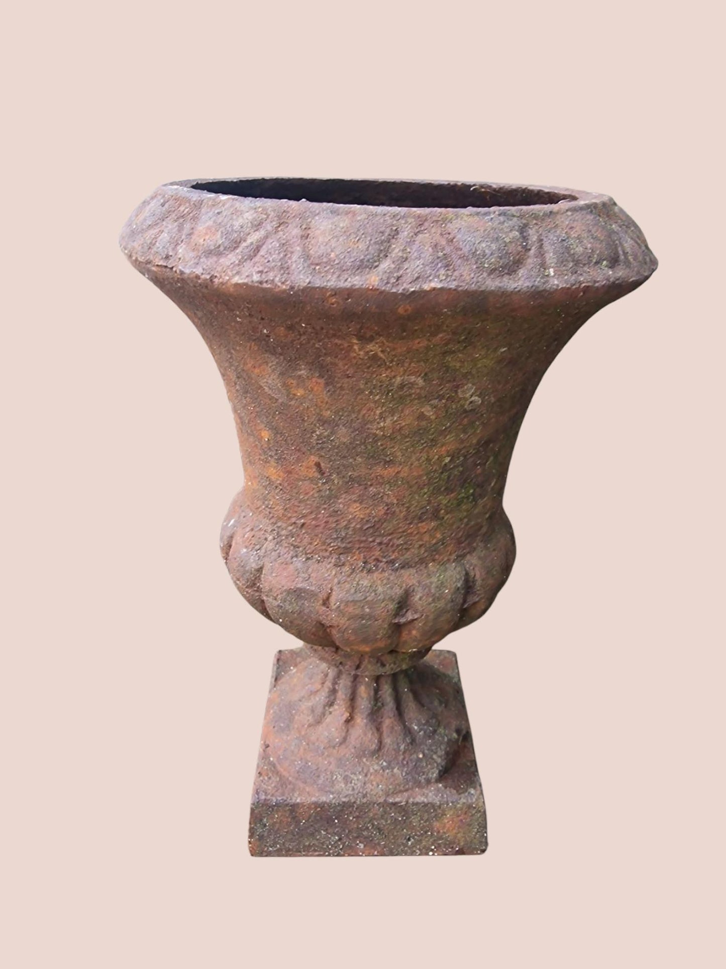Antique Art Nouveau Cast Iron Jardiniere, French Garden Vase