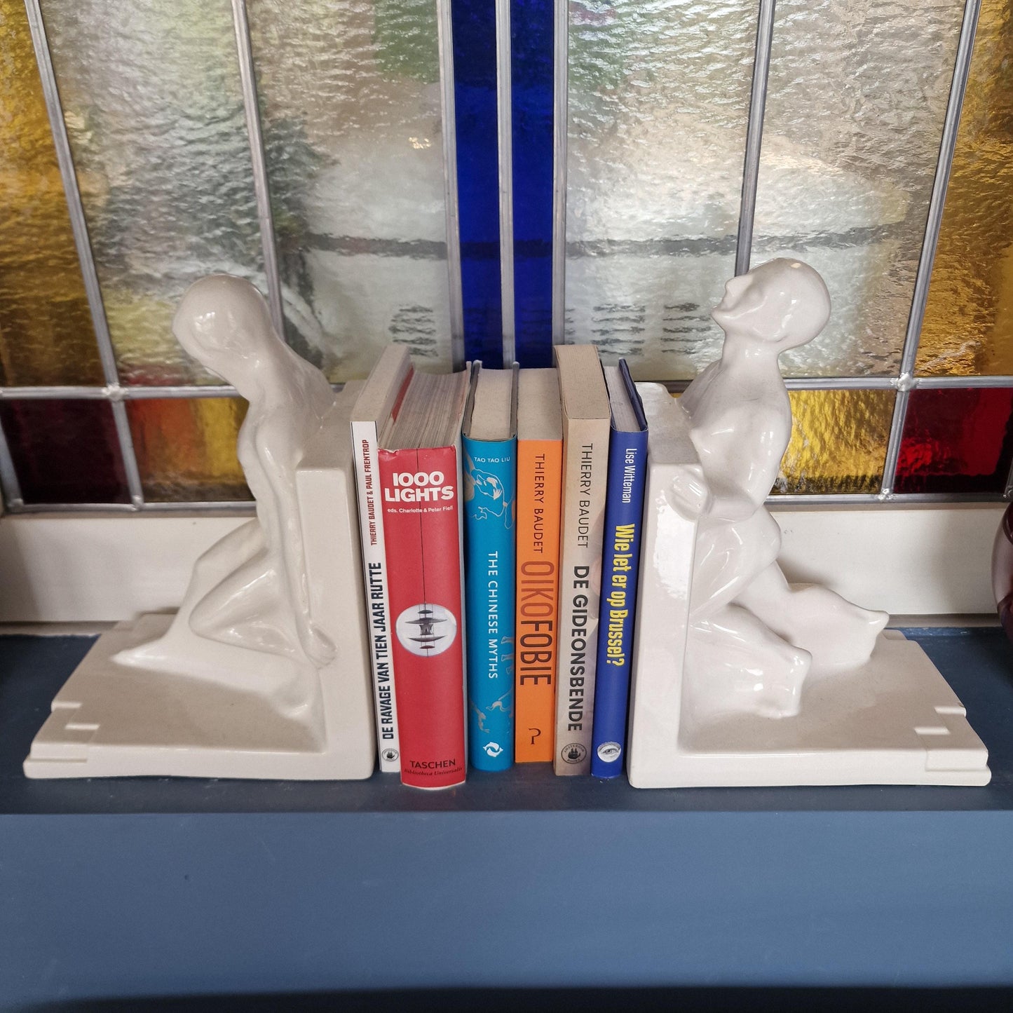 Art Deco Ceramic Bookends, Muscular Men, Godefridus Boonekamp, 1930s