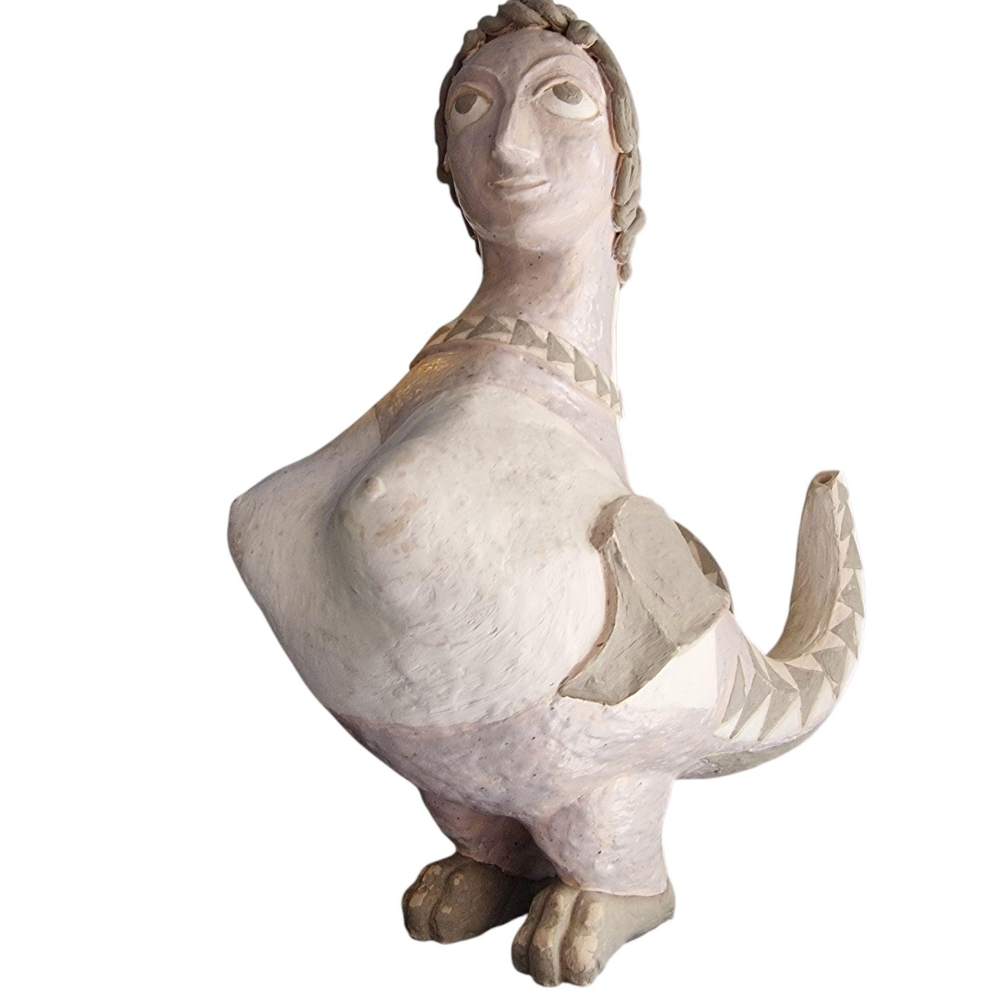 Nel Klaassen Ceramic Sculpture – Dutch Bird Woman, Mythic Art
