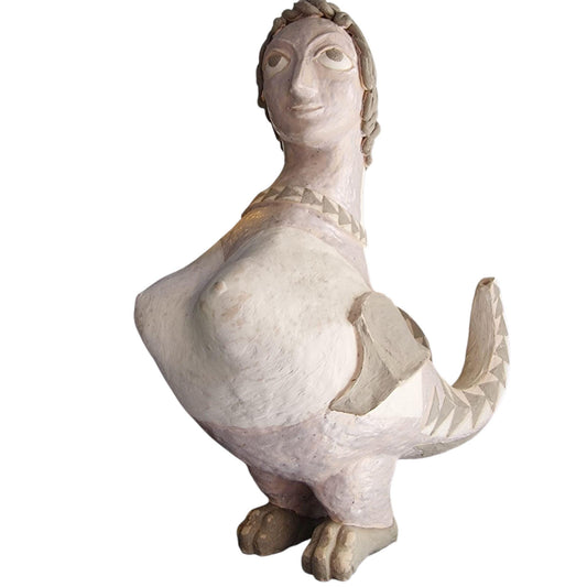 Nel Klaassen Ceramic Sculpture – Dutch Bird Woman, Mythic Art
