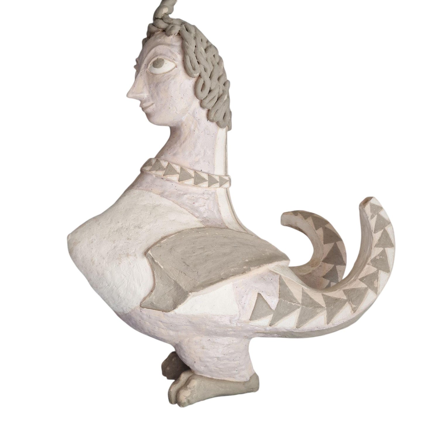 Nel Klaassen Ceramic Sculpture – Dutch Bird Woman, Mythic Art