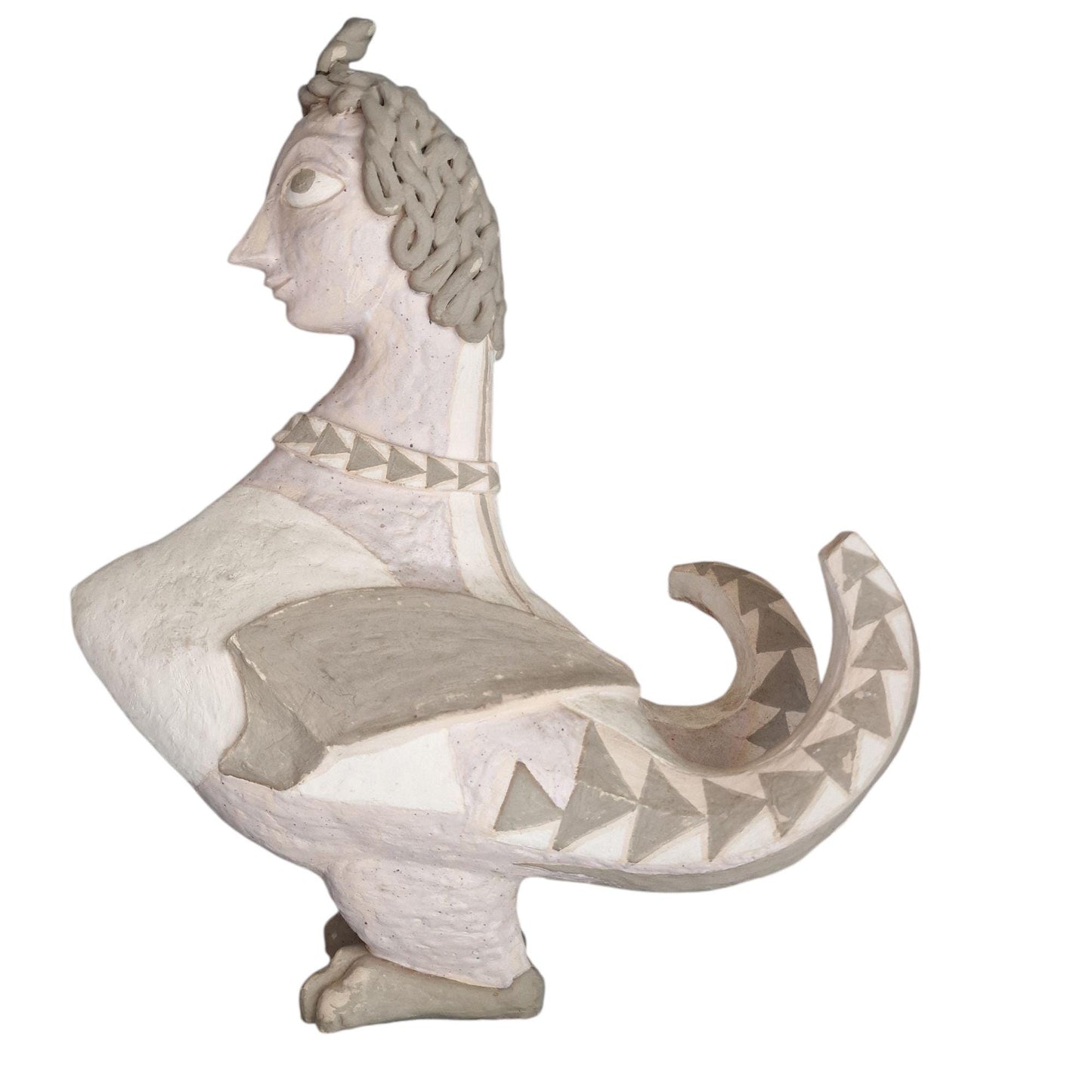 Nel Klaassen Ceramic Sculpture – Dutch Bird Woman, Mythic Art