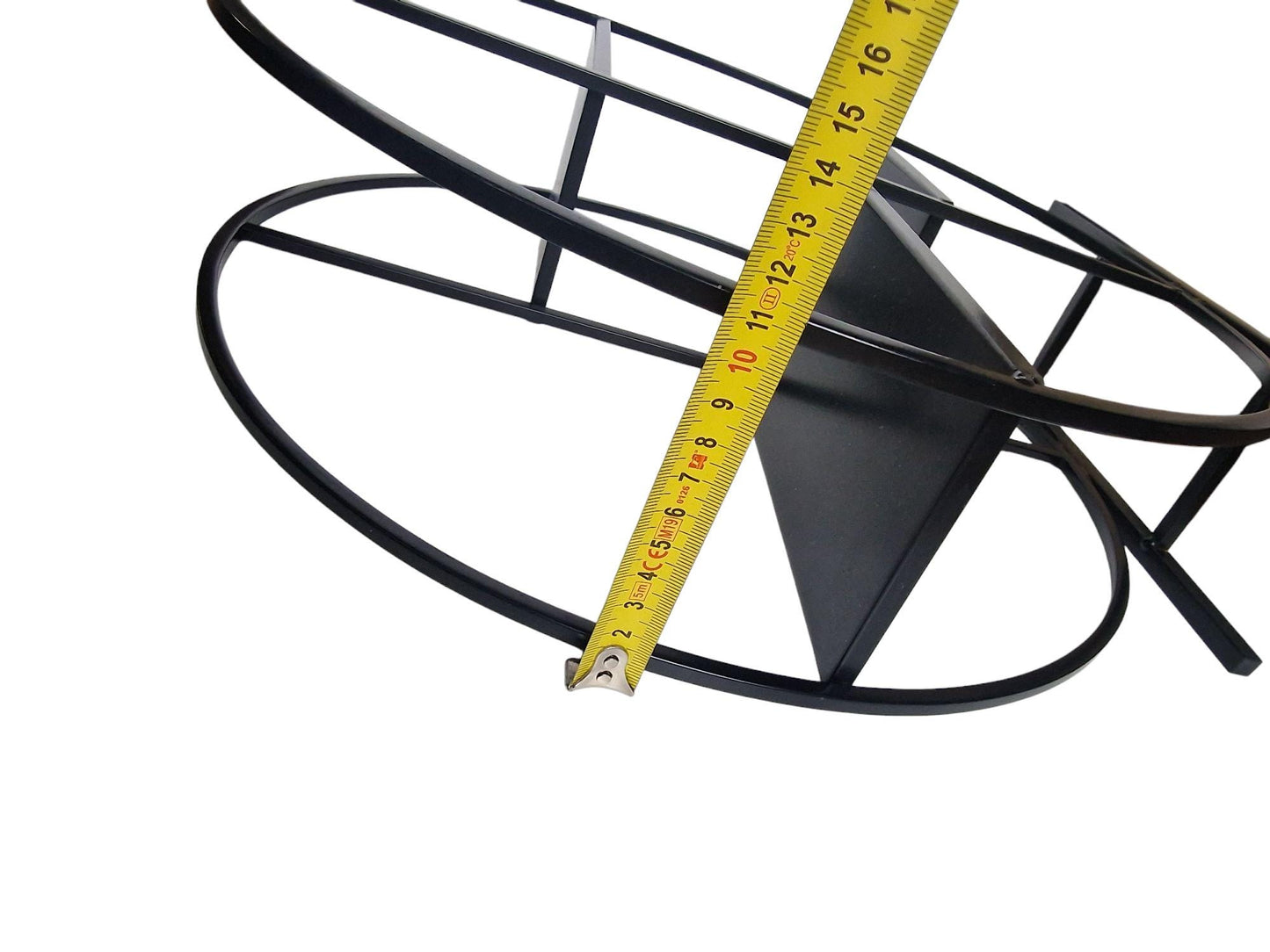 Zen Black Metal Round Wall Shelf, Asian Decor (45 cm)