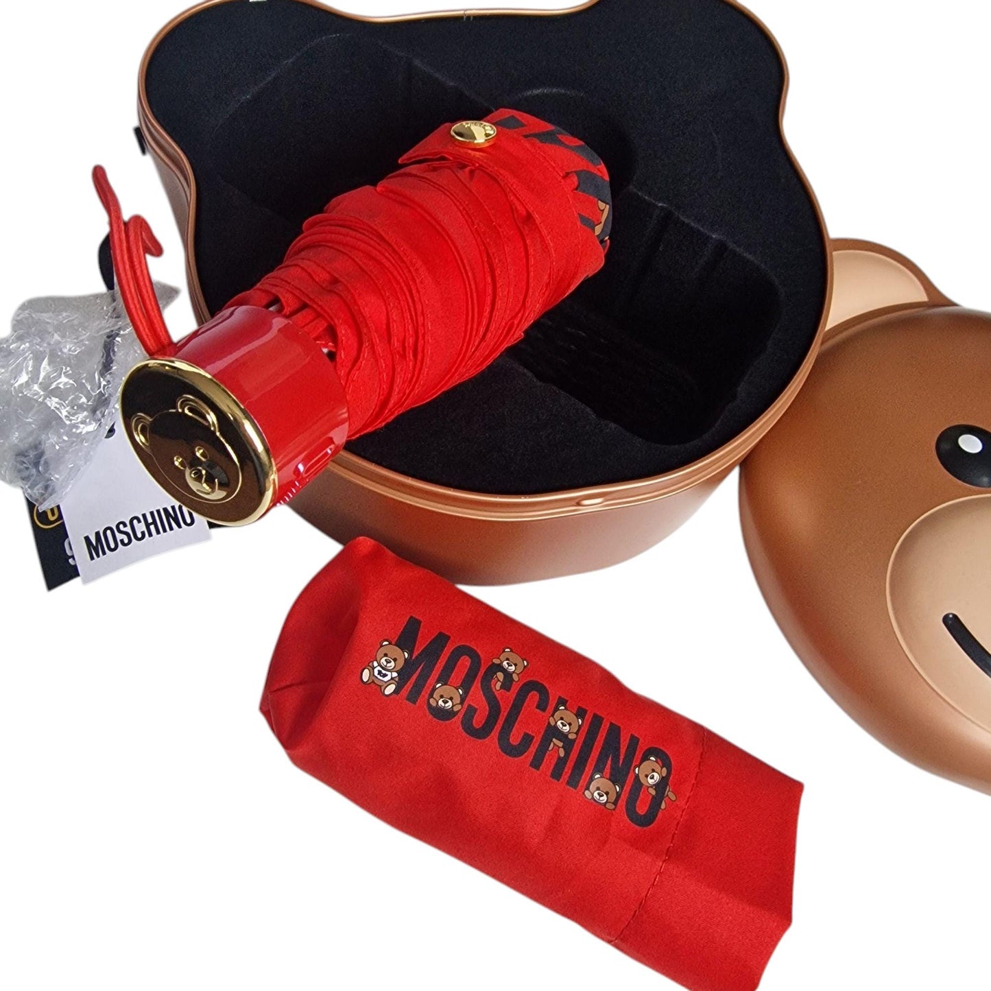 Moschino Red Umbrella, Teddy Bear Case, Limited Edition vintage product