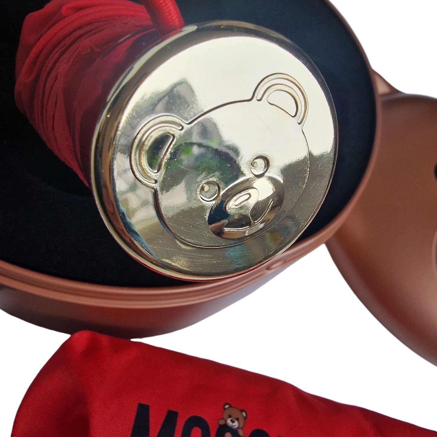 Moschino Teddy Bear Case Umbrella black, Limited Edition Red Umbrella, vintage unused