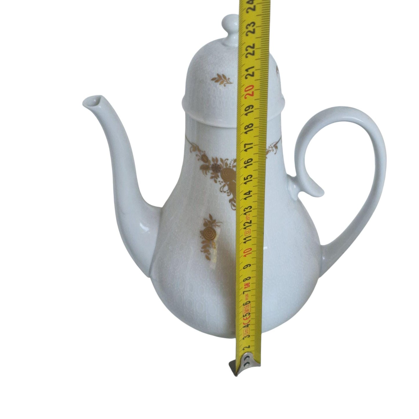Rosenthal Wiinblad Porcelain Tea Set, Gold Plated Romanze, white gold 3d relief