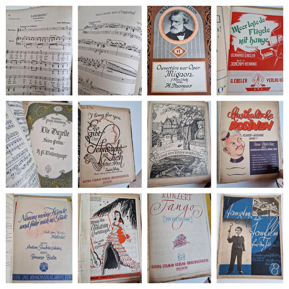 Vintage German Sheet Music Collection, Early 20th Century Bundle