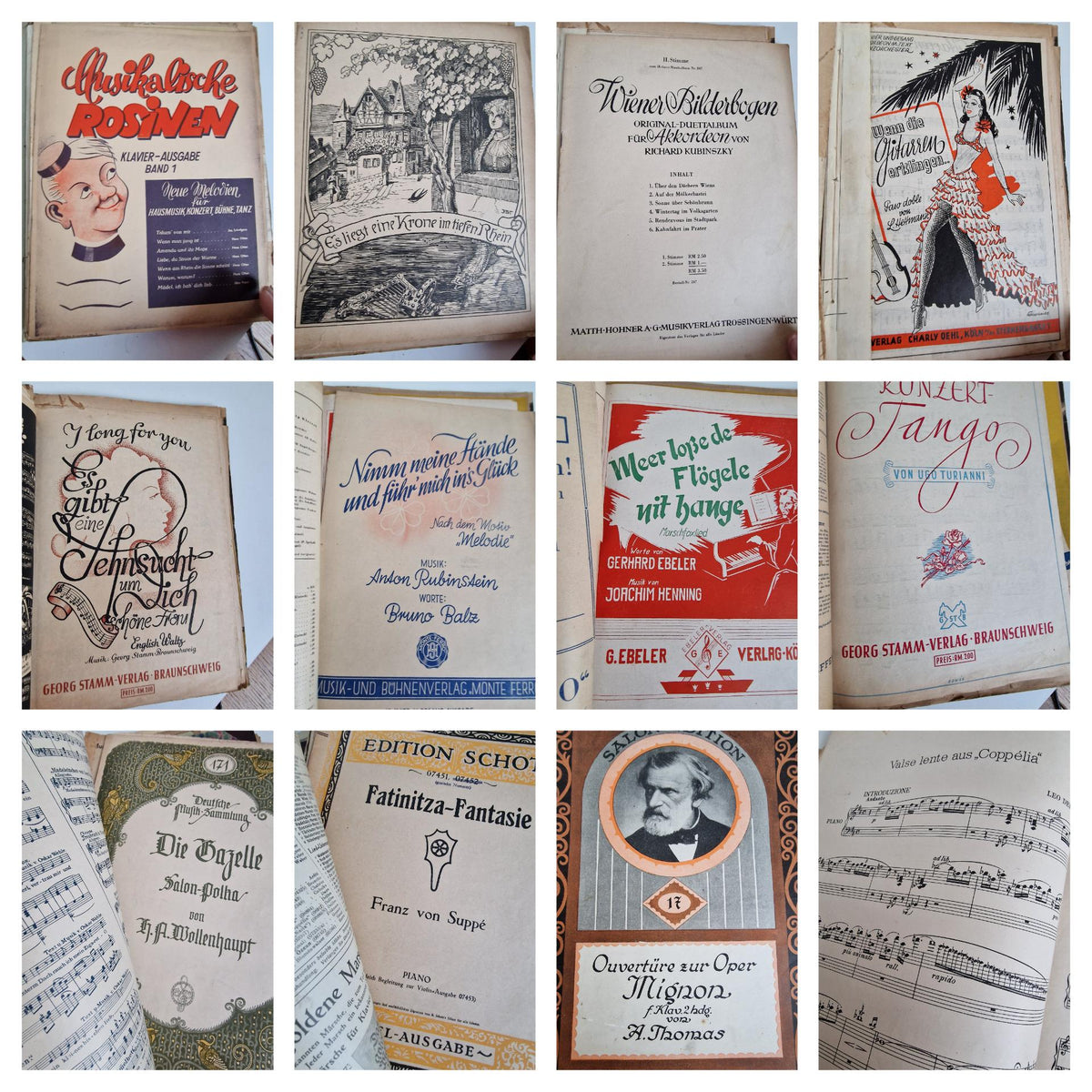 Vintage German Sheet Music Collection, Early 20th Century Bundle