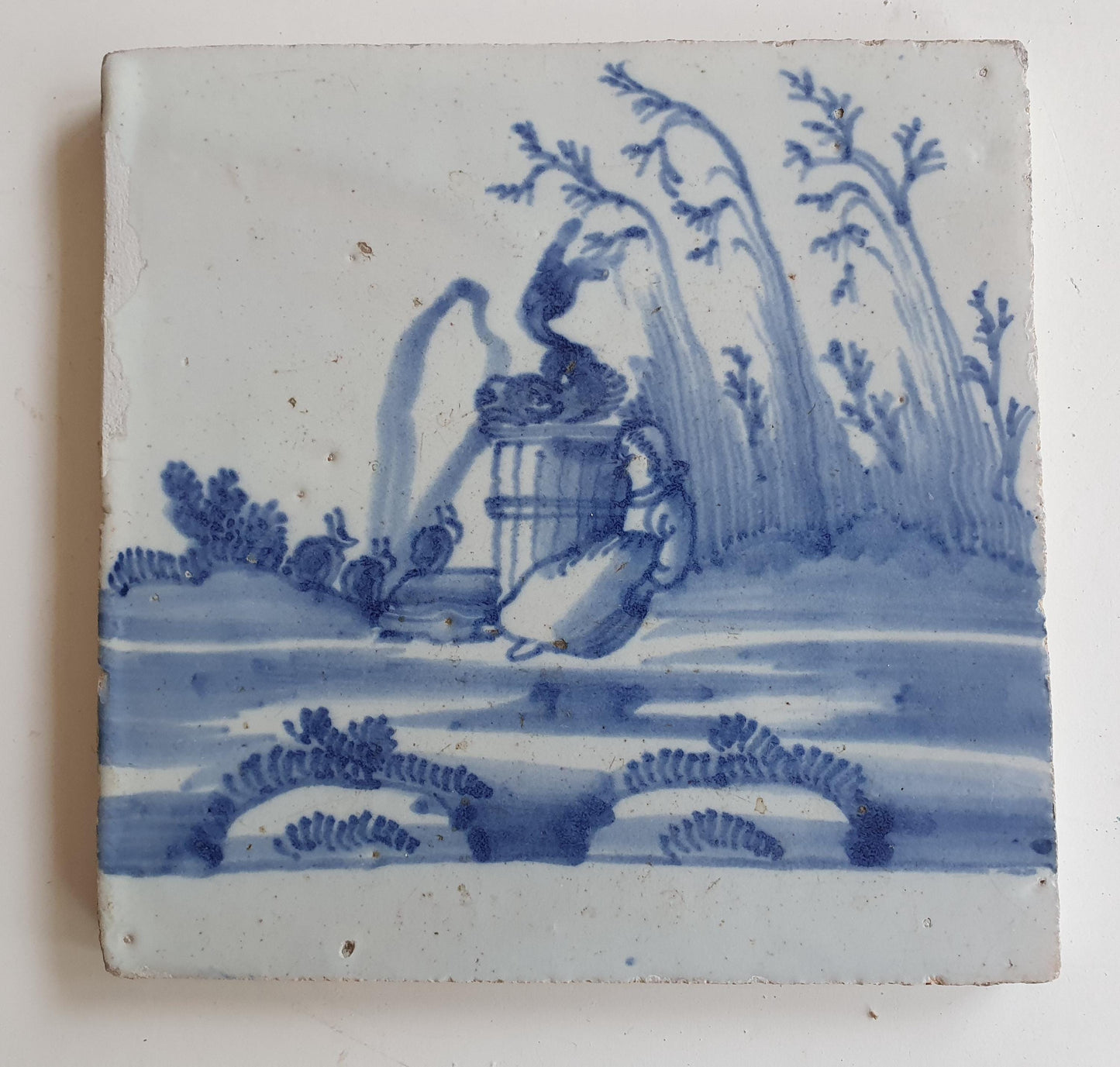 Antique Dutch Tile -   genre scene ( genretafereel ) - Dated 1700 Rare !