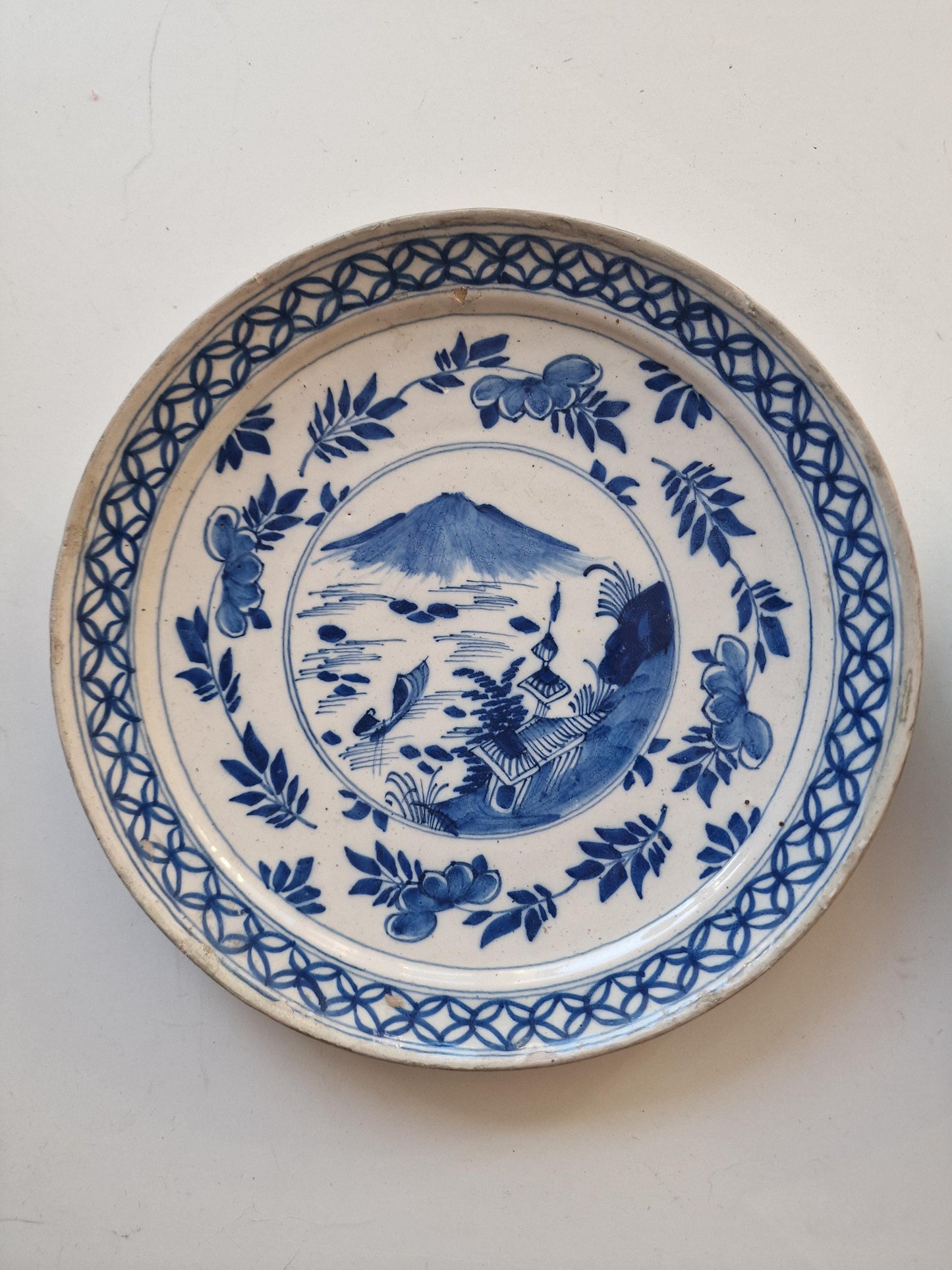Antique Delft Plates, 18th Century Dutch Chinoiserie, Oriental Decor