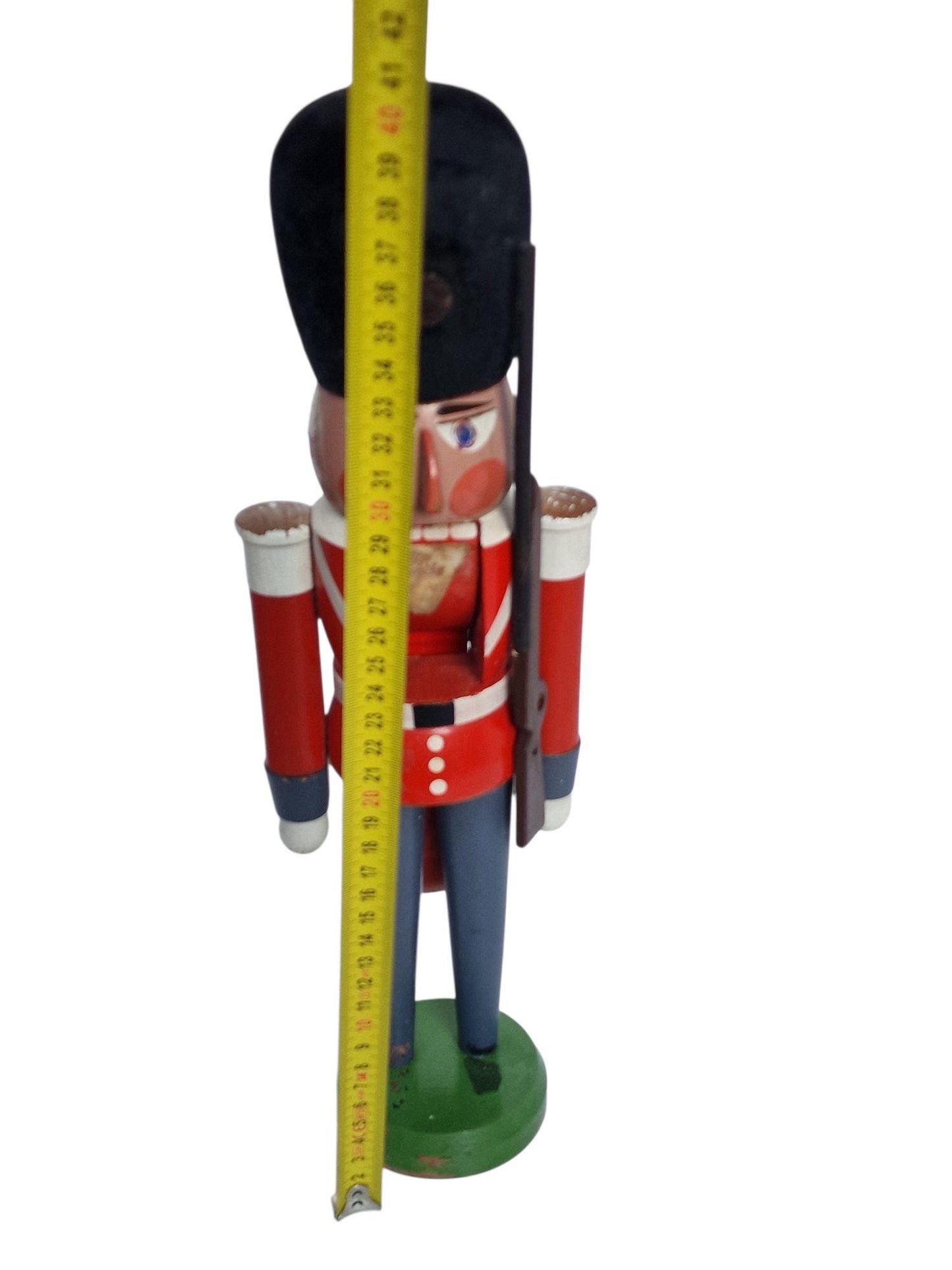 Vintage Erzgebirge Nutcracker, German Wooden Soldier, British Guard