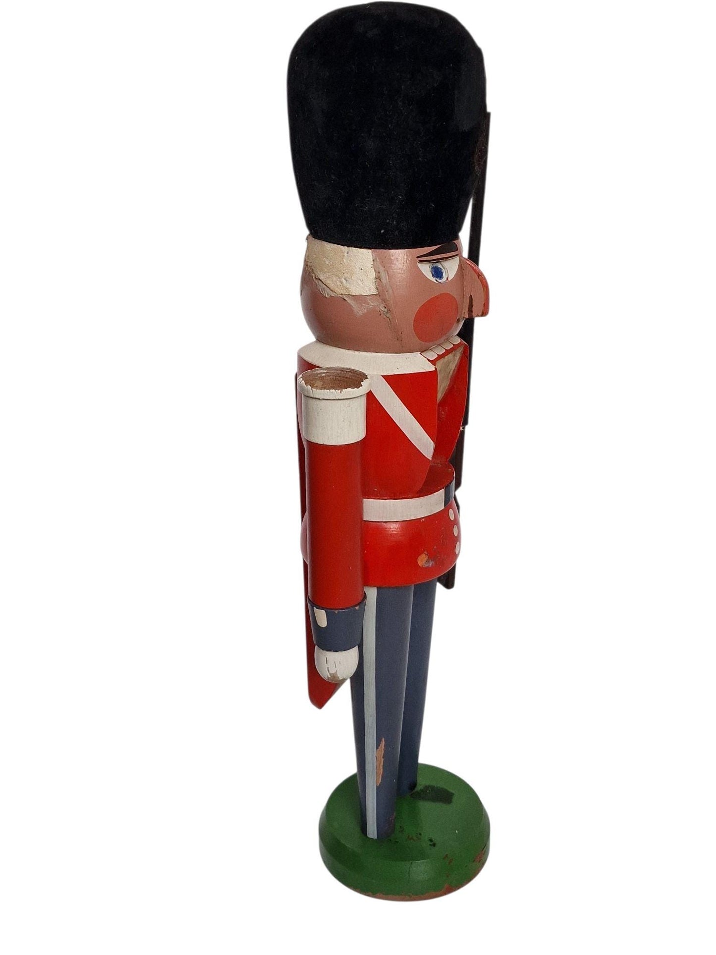 Vintage Erzgebirge Nutcracker, German Wooden Soldier, British Guard