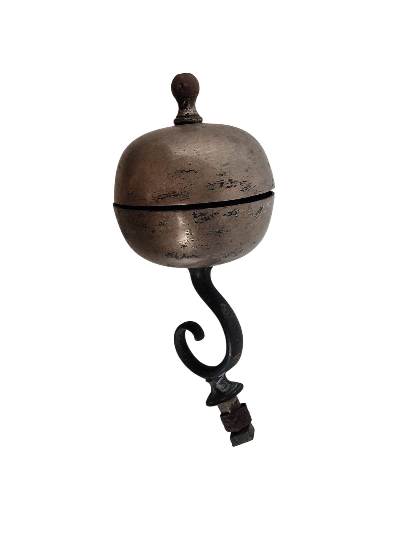 19th C. Biedermeier Mechanical Doorbell | Cast Iron & Copper
