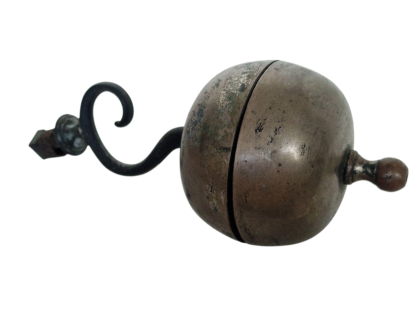 19th C. Biedermeier Mechanical Doorbell | Cast Iron & Copper