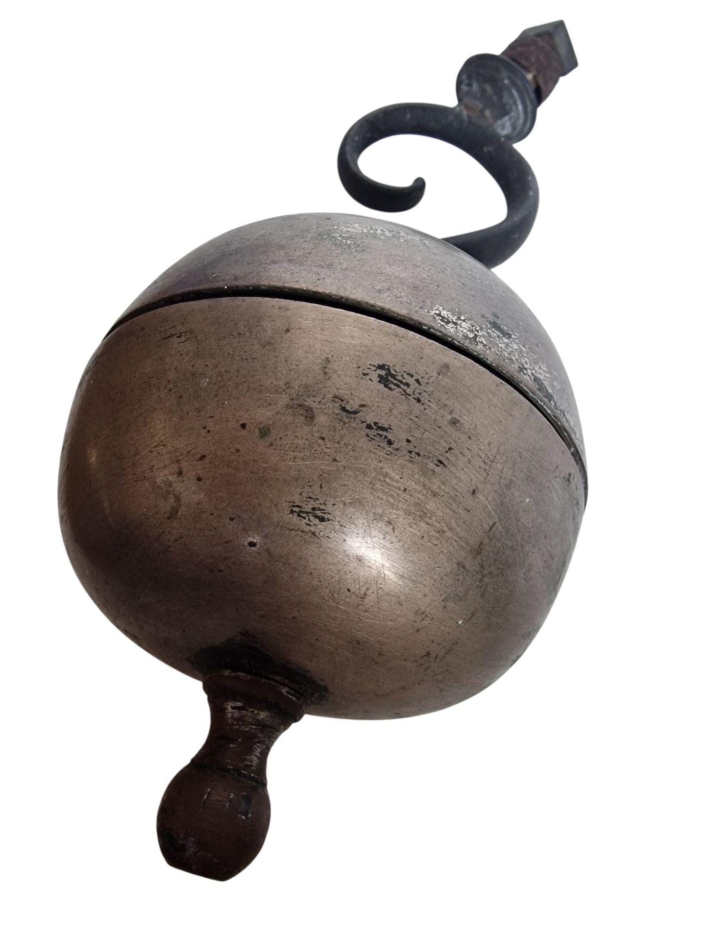 19th C. Biedermeier Mechanical Doorbell | Cast Iron & Copper