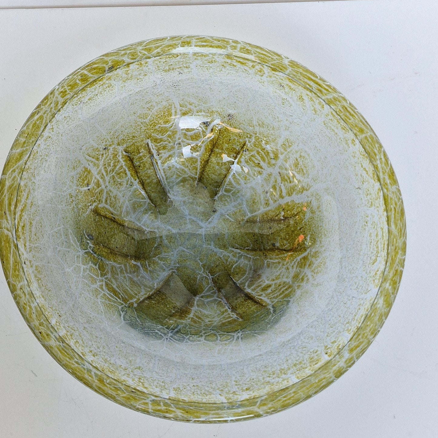 Karl Wiedmann WMF Ikora Glass Bowl, Yellow Art Deco Centerpiece