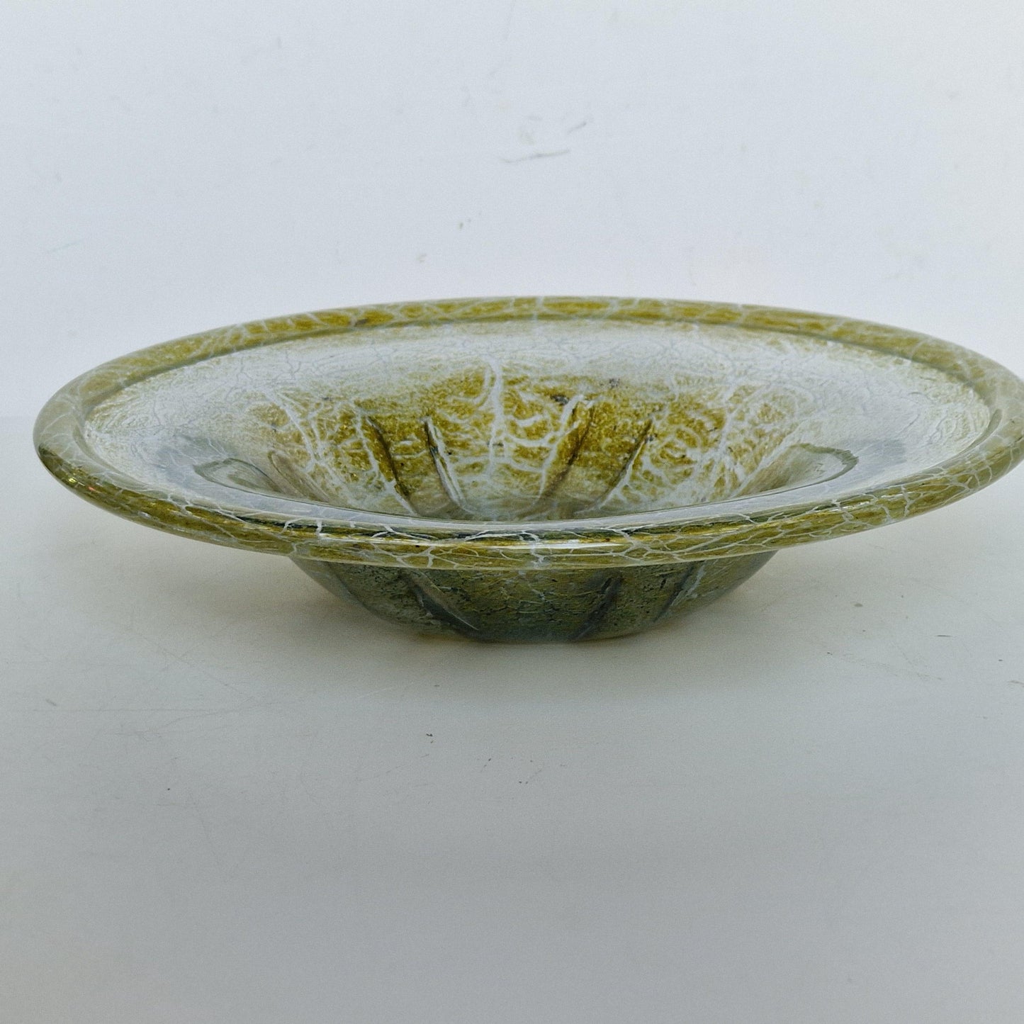 Karl Wiedmann WMF Ikora Glass Bowl, Yellow Art Deco Centerpiece