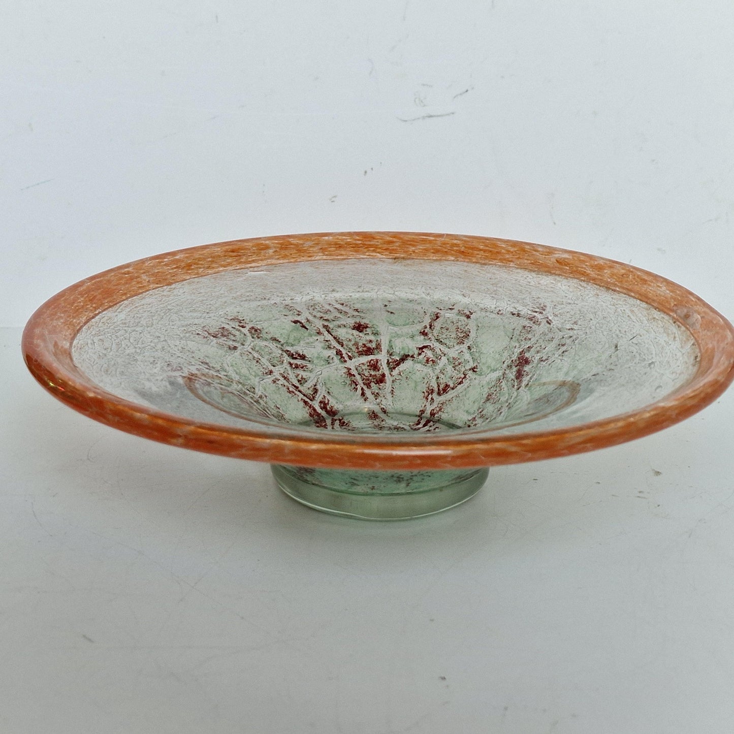 Karl Wiedmann WMF Ikora Glass Bowl, Art Deco Orange Centerpiece, 1930s