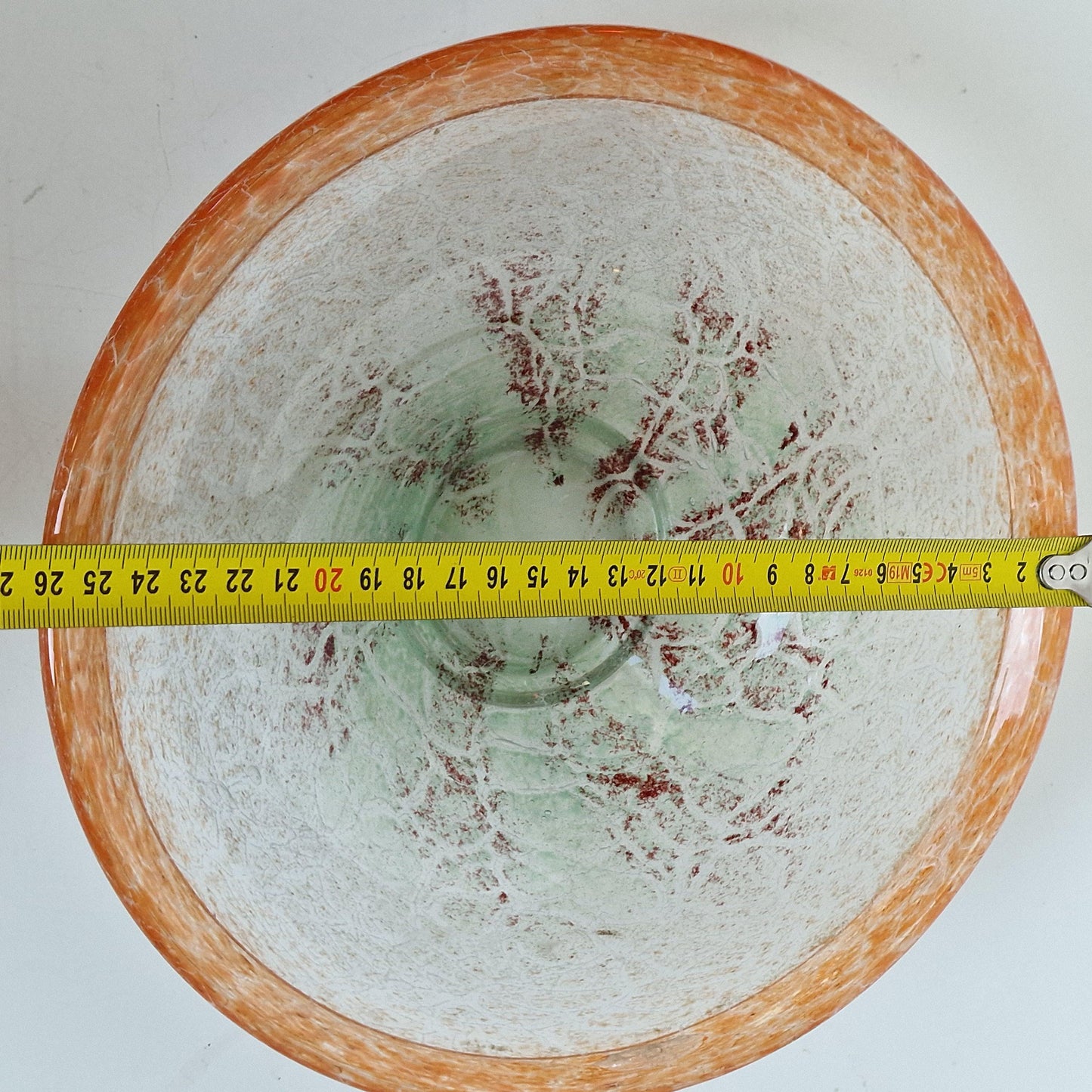Karl Wiedmann WMF Ikora Glass Bowl, Art Deco Orange Centerpiece, 1930s
