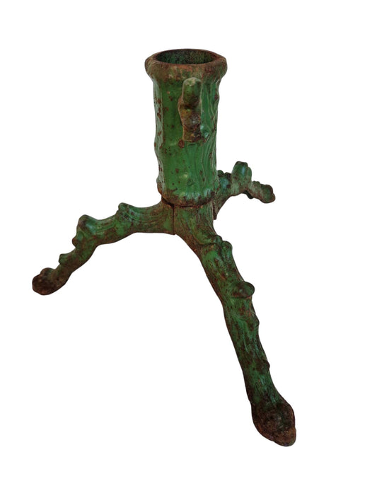Antique Art Nouveau Christmas Tree Stand, Iron Metal Holder