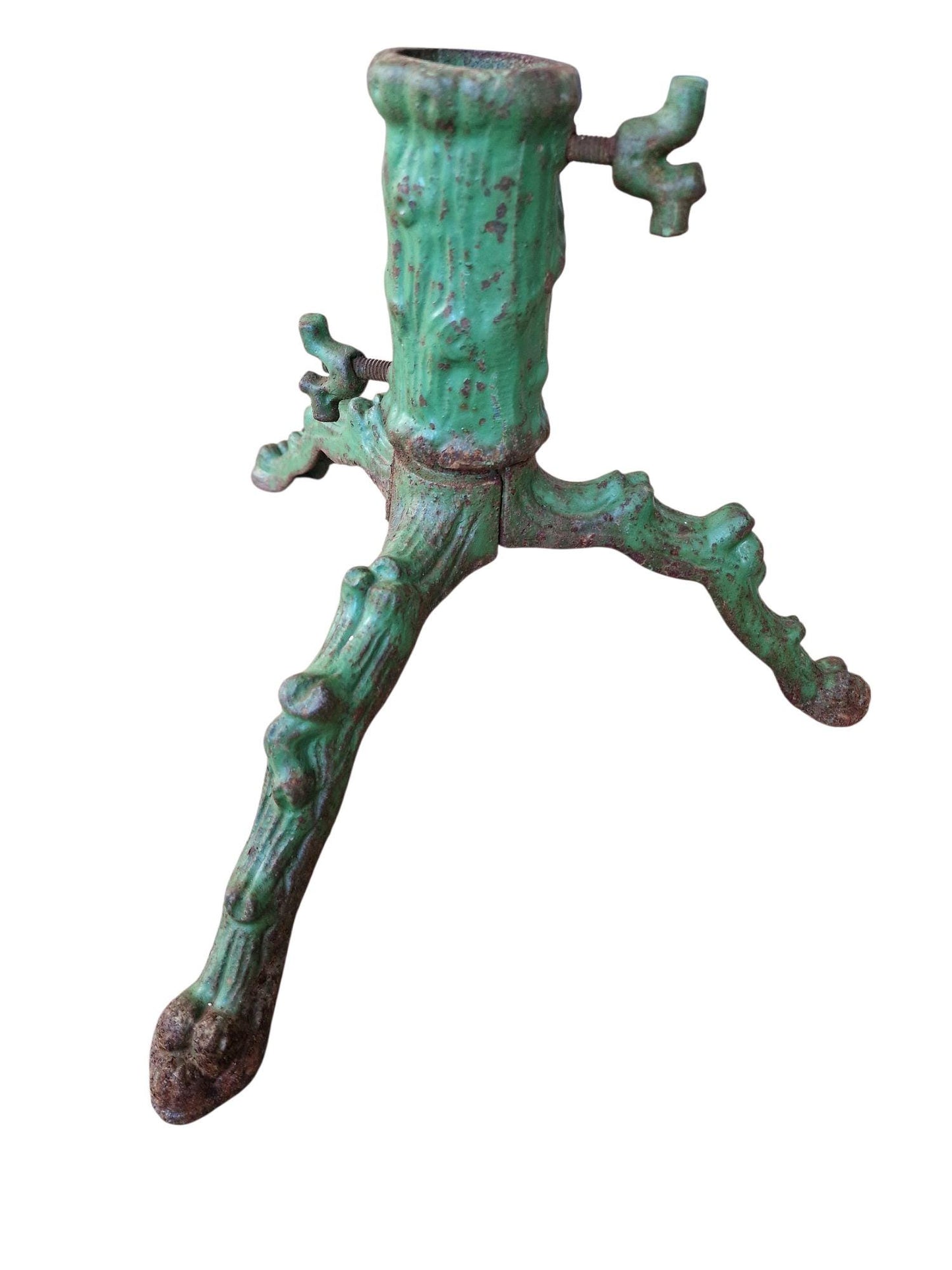 Antique Art Nouveau Christmas Tree Stand, Iron Metal Holder
