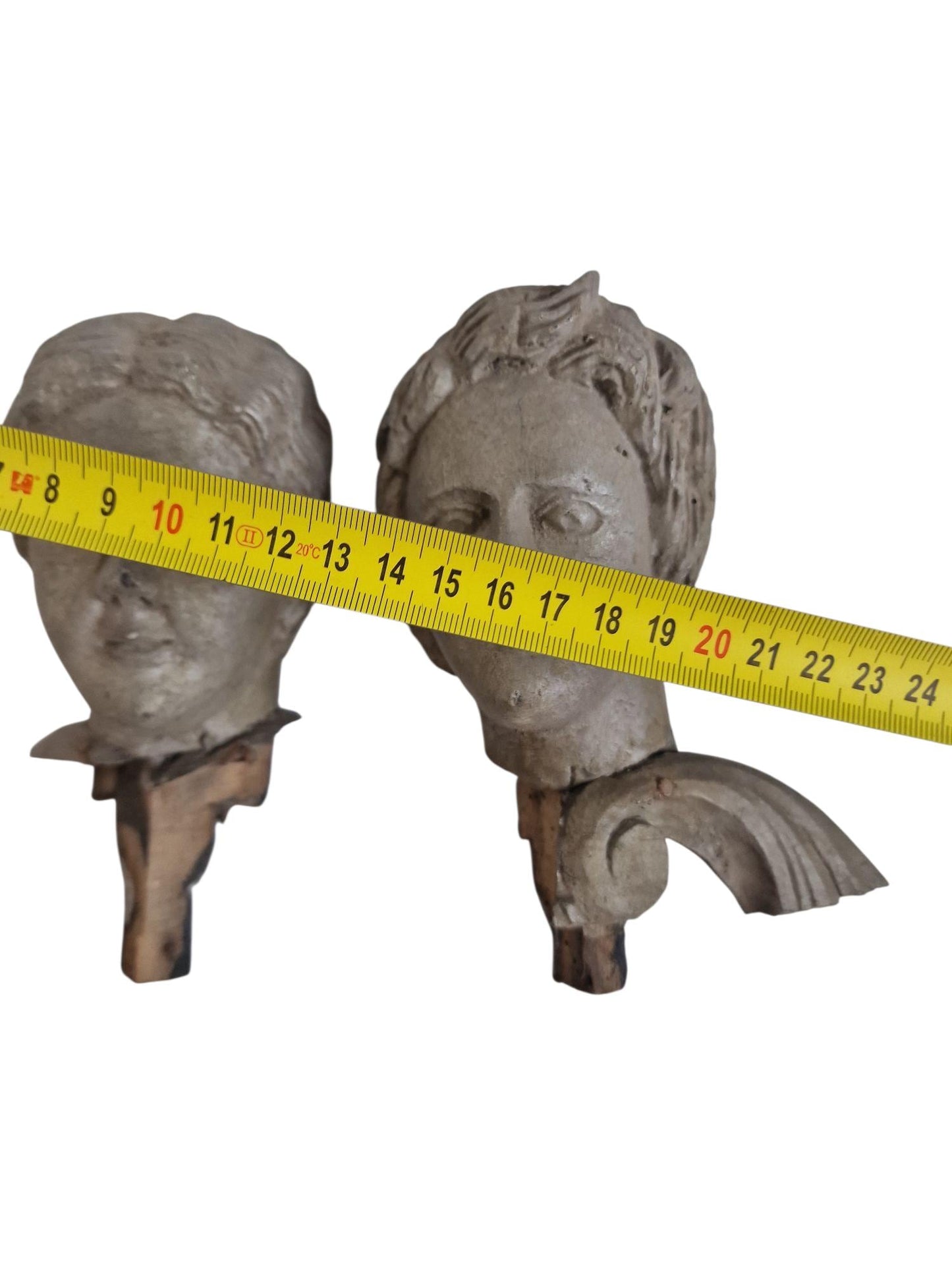 18th Century Hand-Carved Cherub Heads: German Baroque Angel Figures
