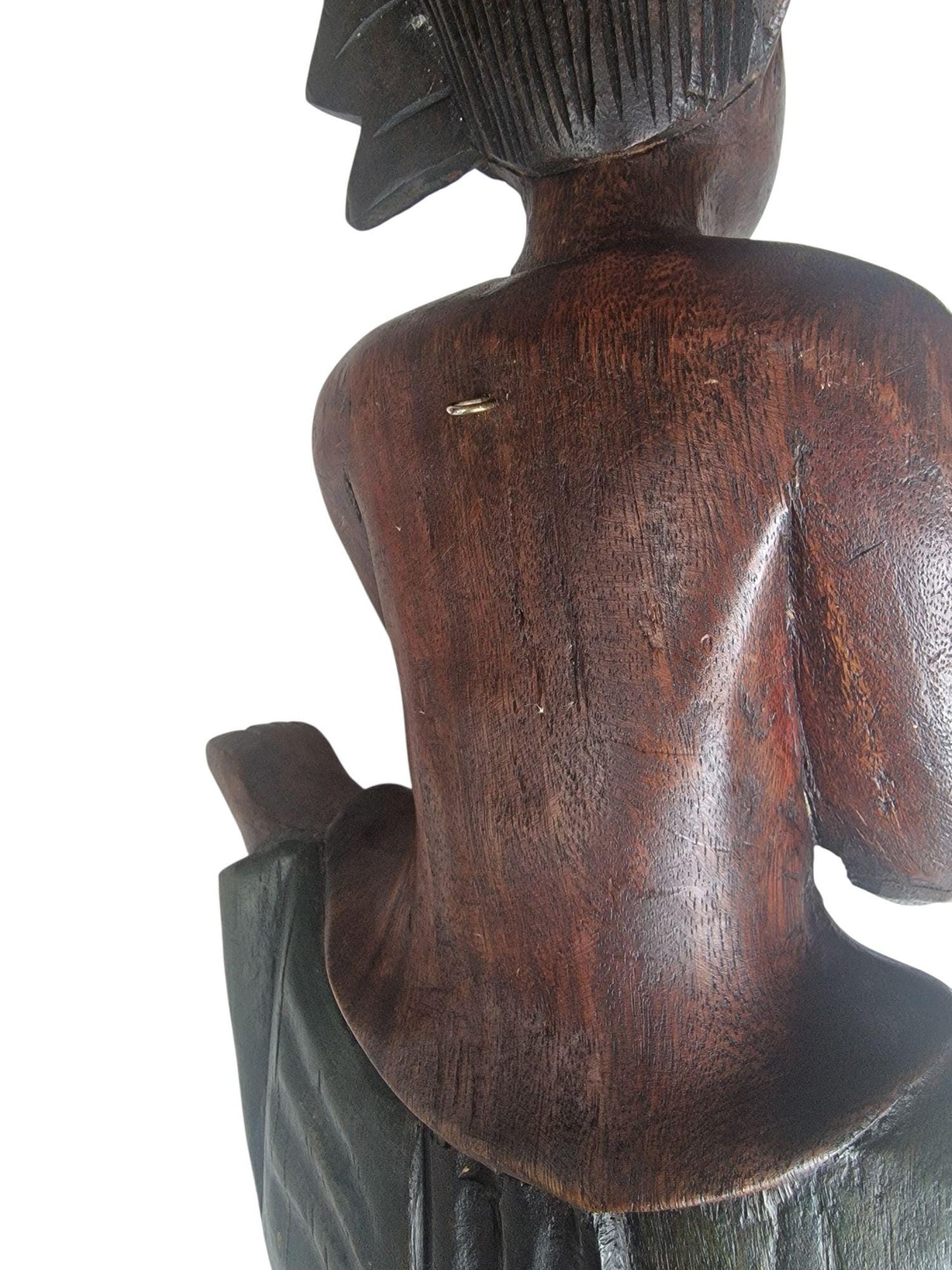 Antique Indonesian Teak Wood Figurehead, Javanese Ship Sculpture, 1920s