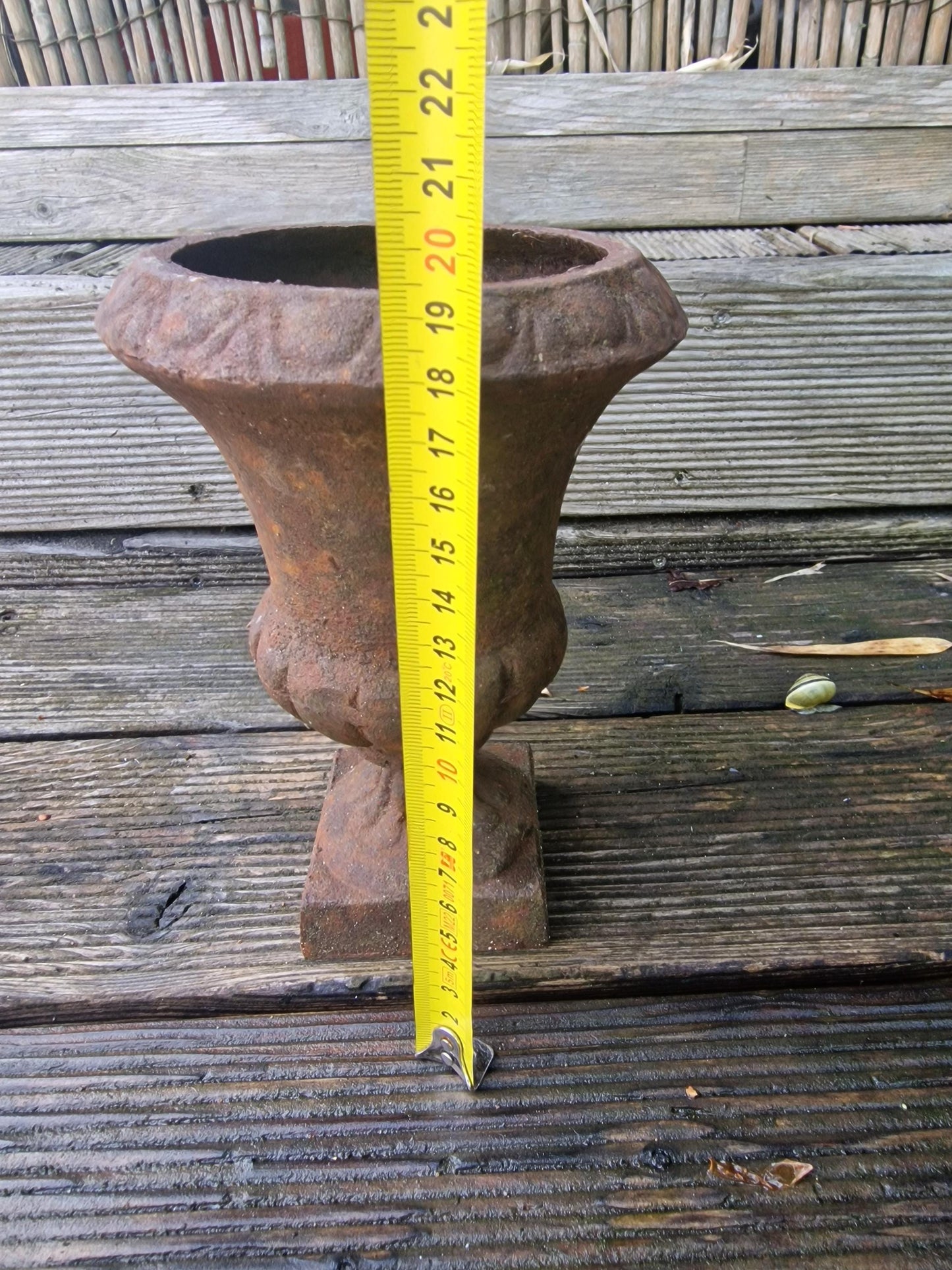 Antique Art Nouveau Cast Iron Jardiniere, French Garden Vase