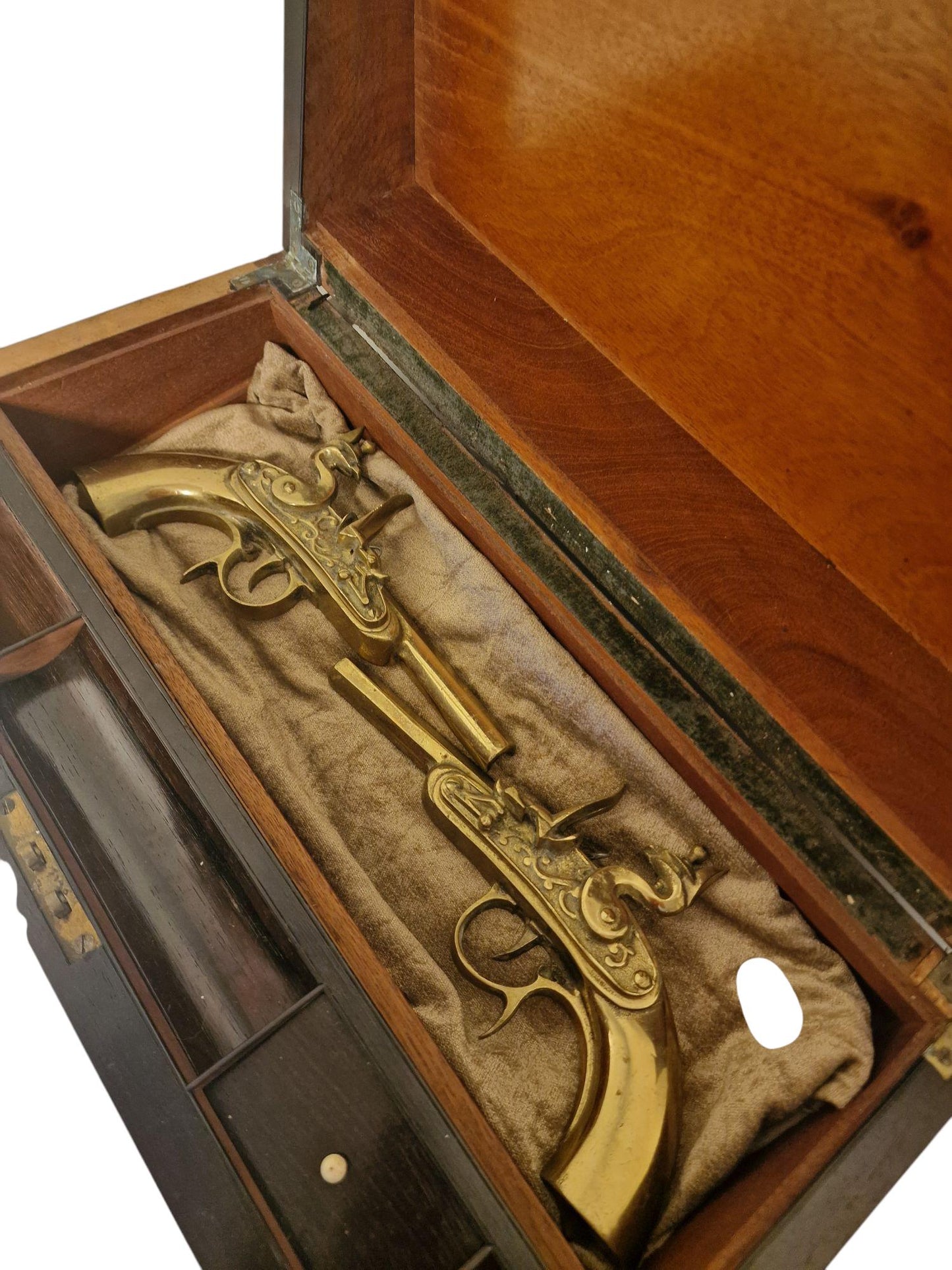 Decorative Wooden Duel Pistol Box with Replica Pistols