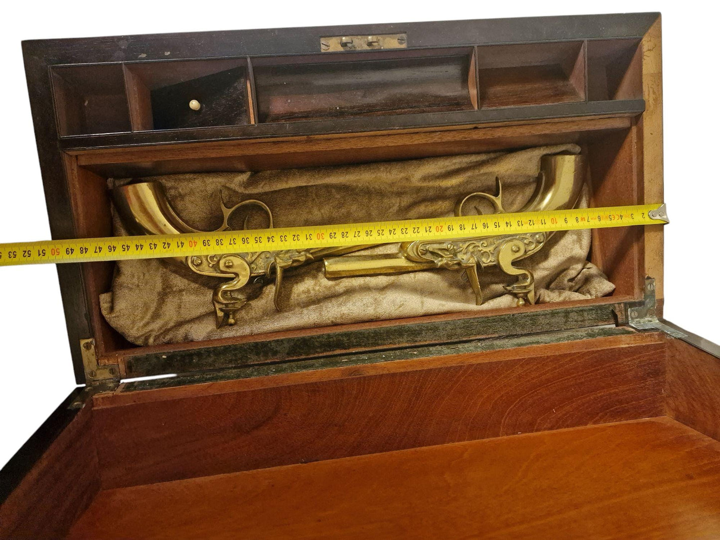 Decorative Wooden Duel Pistol Box with Replica Pistols