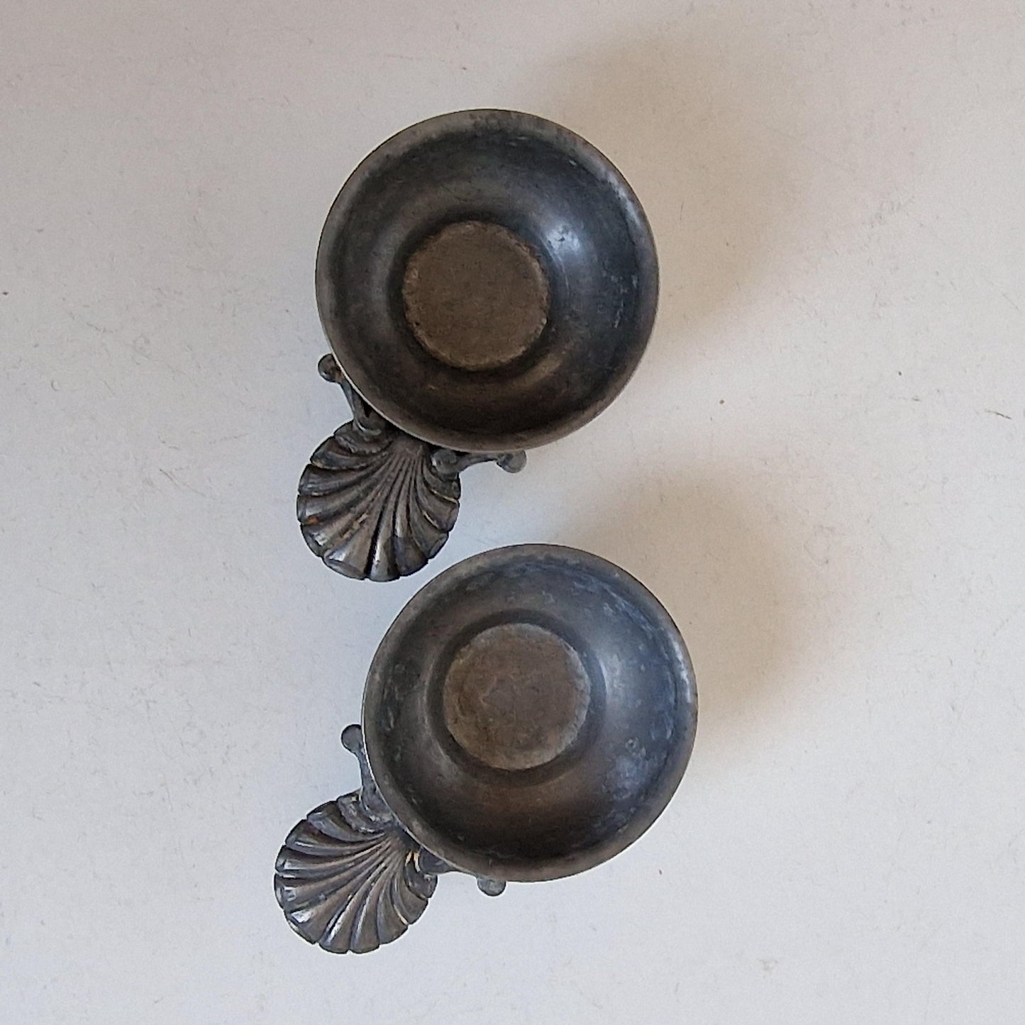 2 Vintage French Tastevins, Pewter Wine Tasting Cups, Sommelier Barware