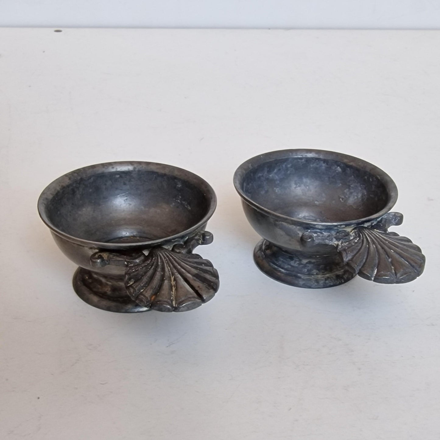 2 Vintage French Tastevins, Pewter Wine Tasting Cups, Sommelier Barware