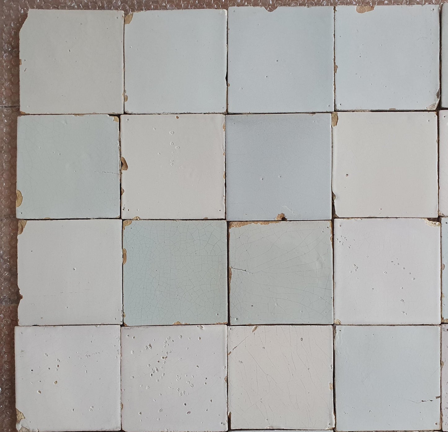 40 Antique Dutch Delft Tiles, 18th Century Witjes, White Glazed Stoneware, good quality!
