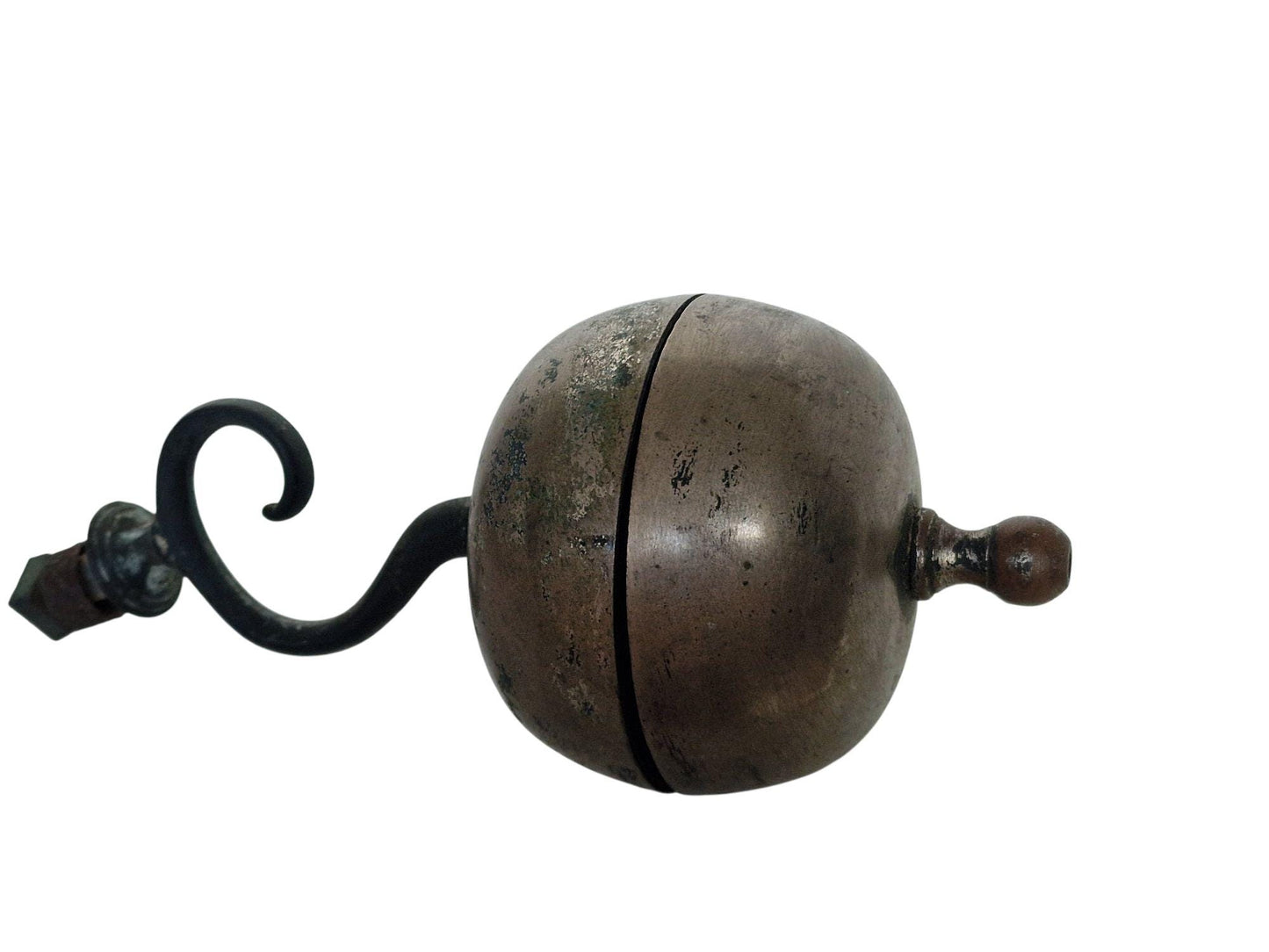 19th C. Biedermeier Mechanical Doorbell | Cast Iron & Copper