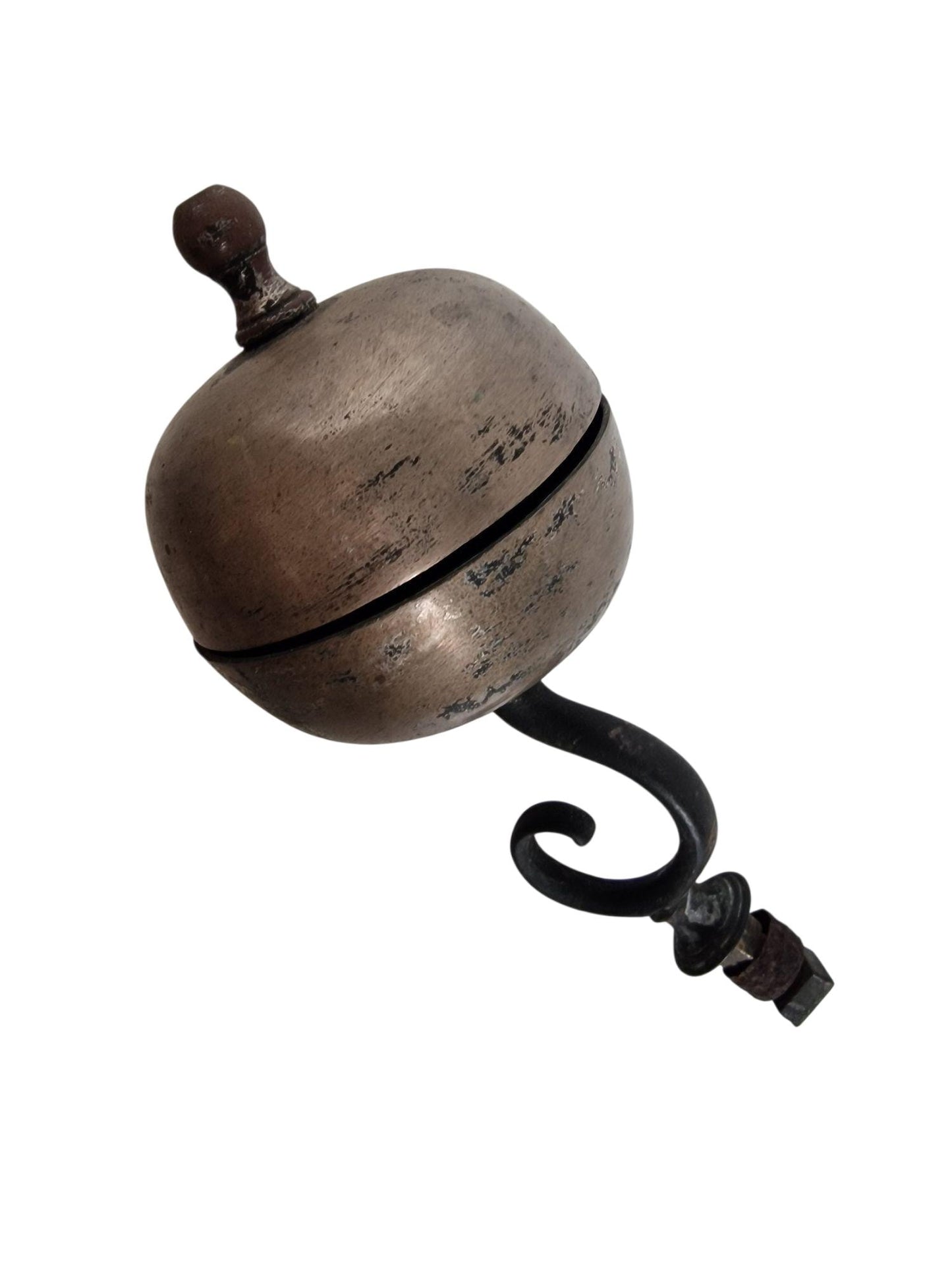 19th C. Biedermeier Mechanical Doorbell | Cast Iron & Copper