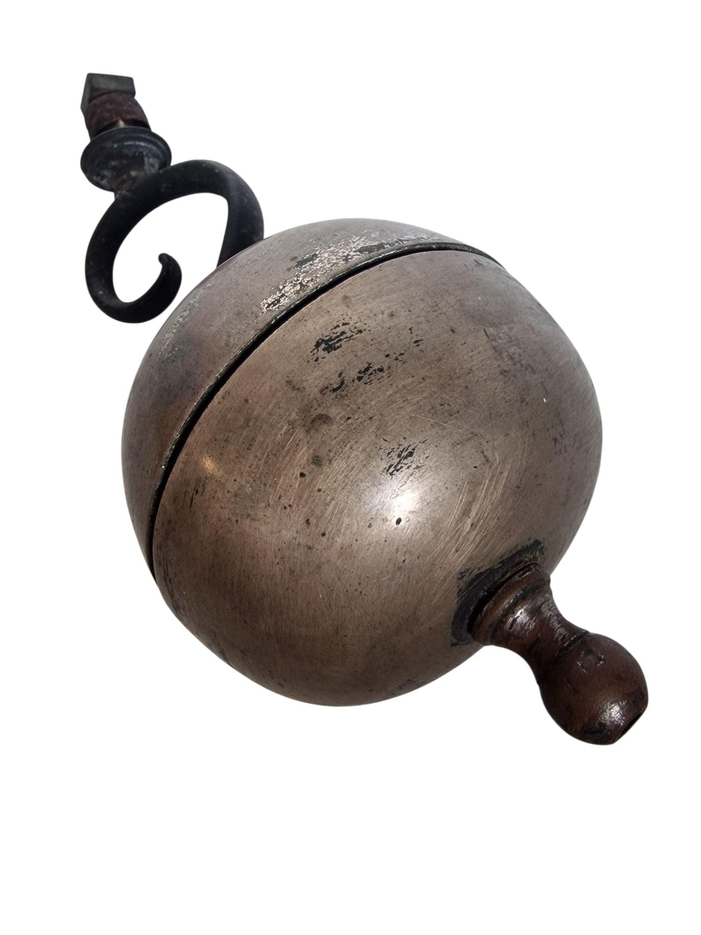 19th C. Biedermeier Mechanical Doorbell | Cast Iron & Copper