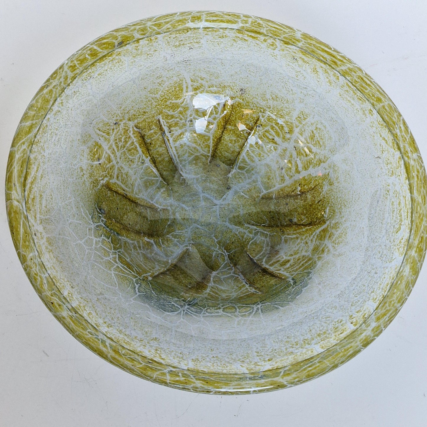 Karl Wiedmann WMF Ikora Glass Bowl, Yellow Art Deco Centerpiece