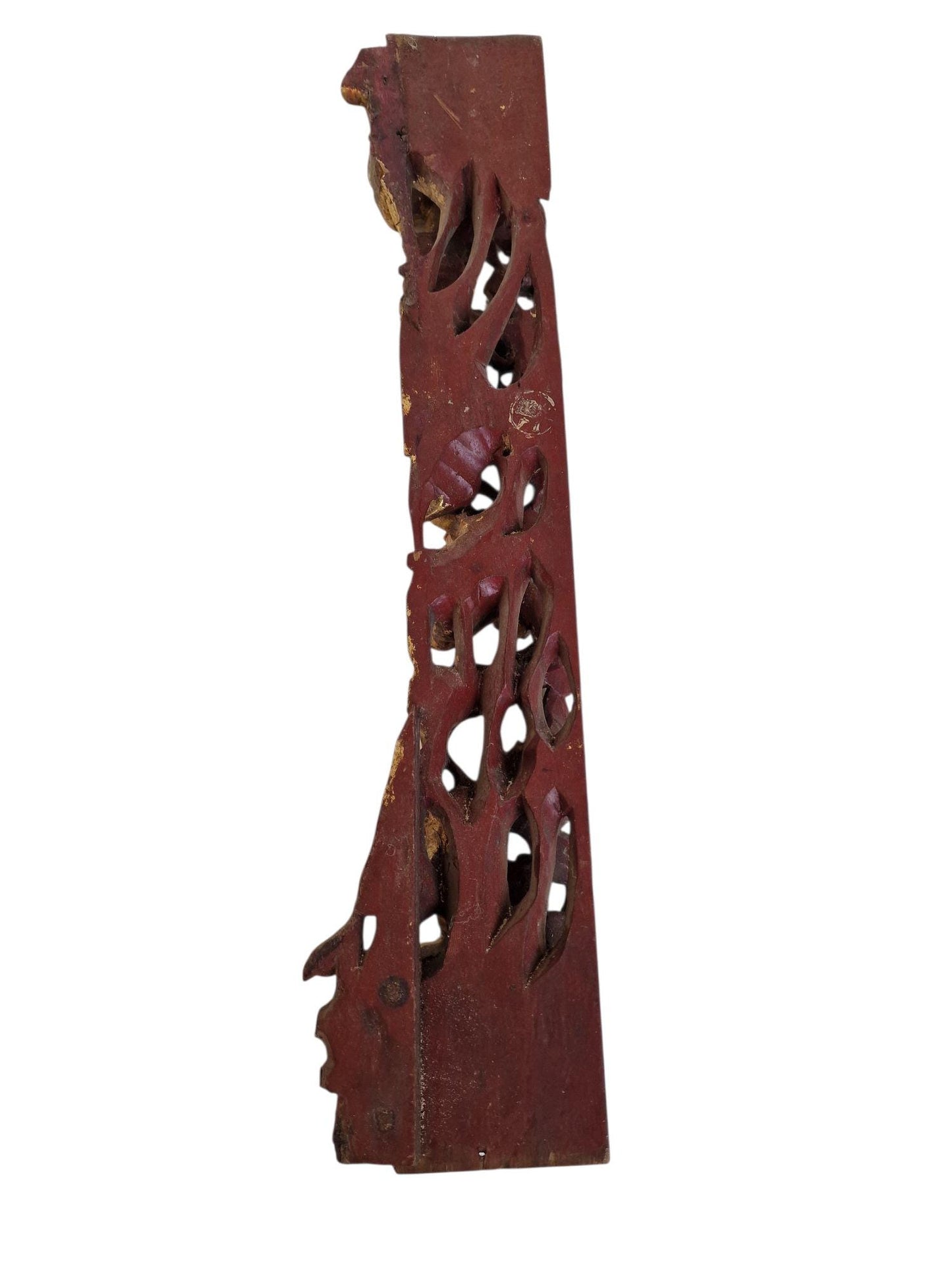 Antique marked Chinese Gilded Overdoor Panel – Hand-Carved Temple Ornament – Qing Dynasty, Late 19th Century