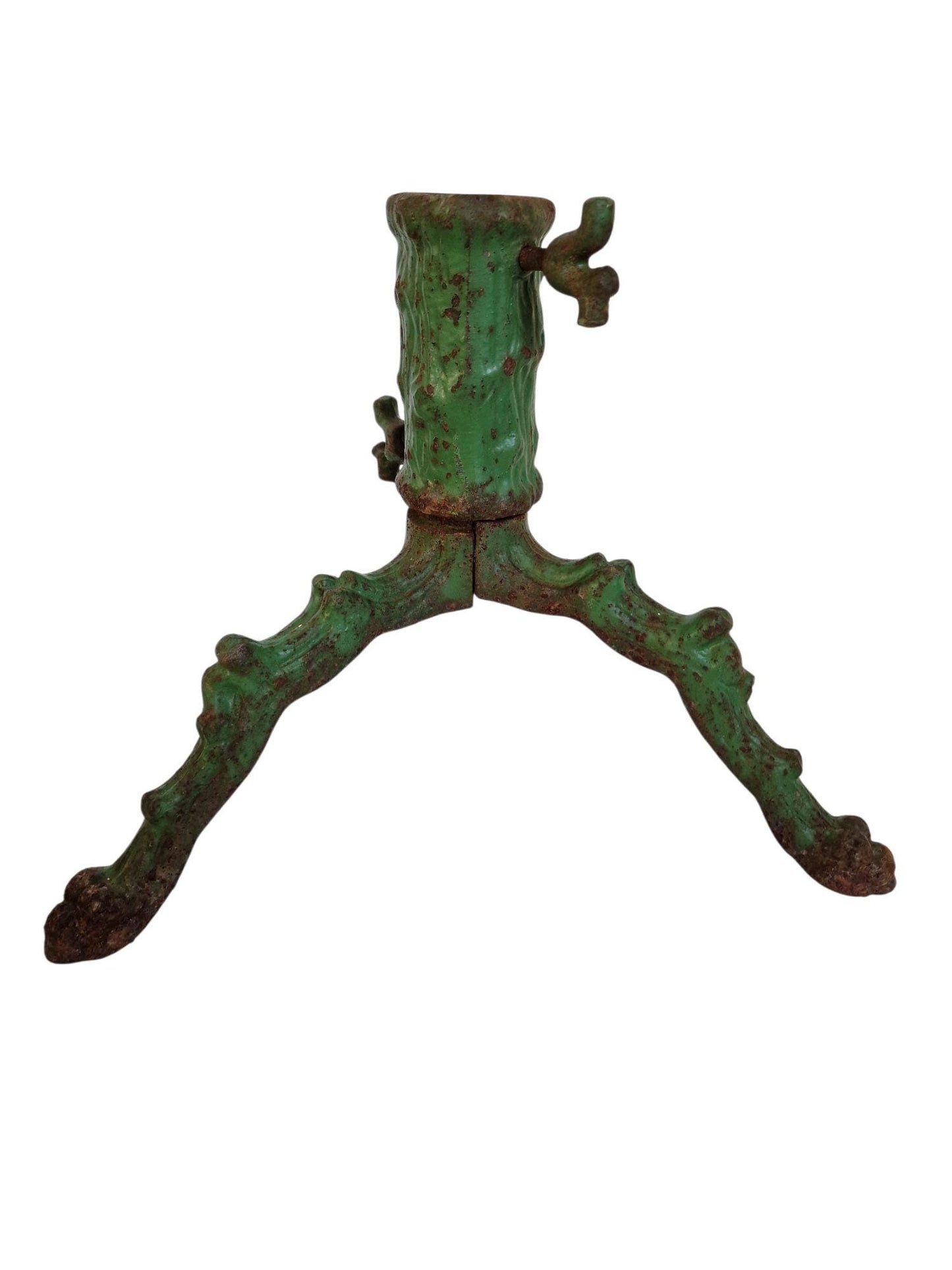 Antique Art Nouveau Christmas Tree Stand, Iron Metal Holder
