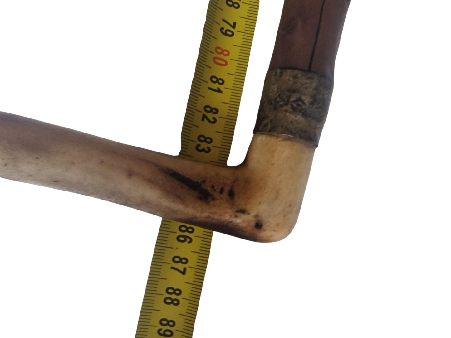 antique walking stick with deer bone , european collection, gentlemen's flannel stick