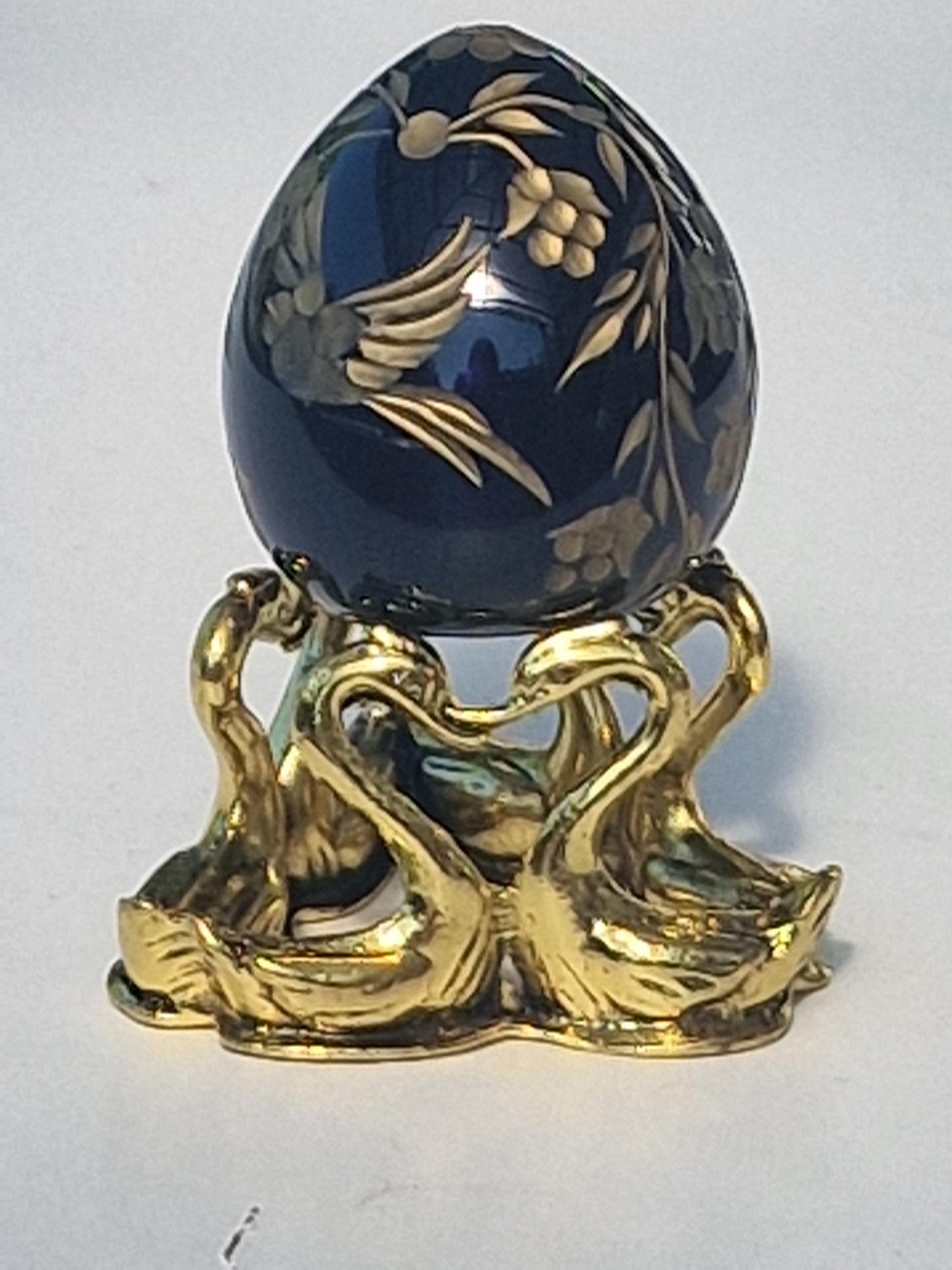 Fabergé Crystal Egg, Swan Stand, Signed Limited Edition