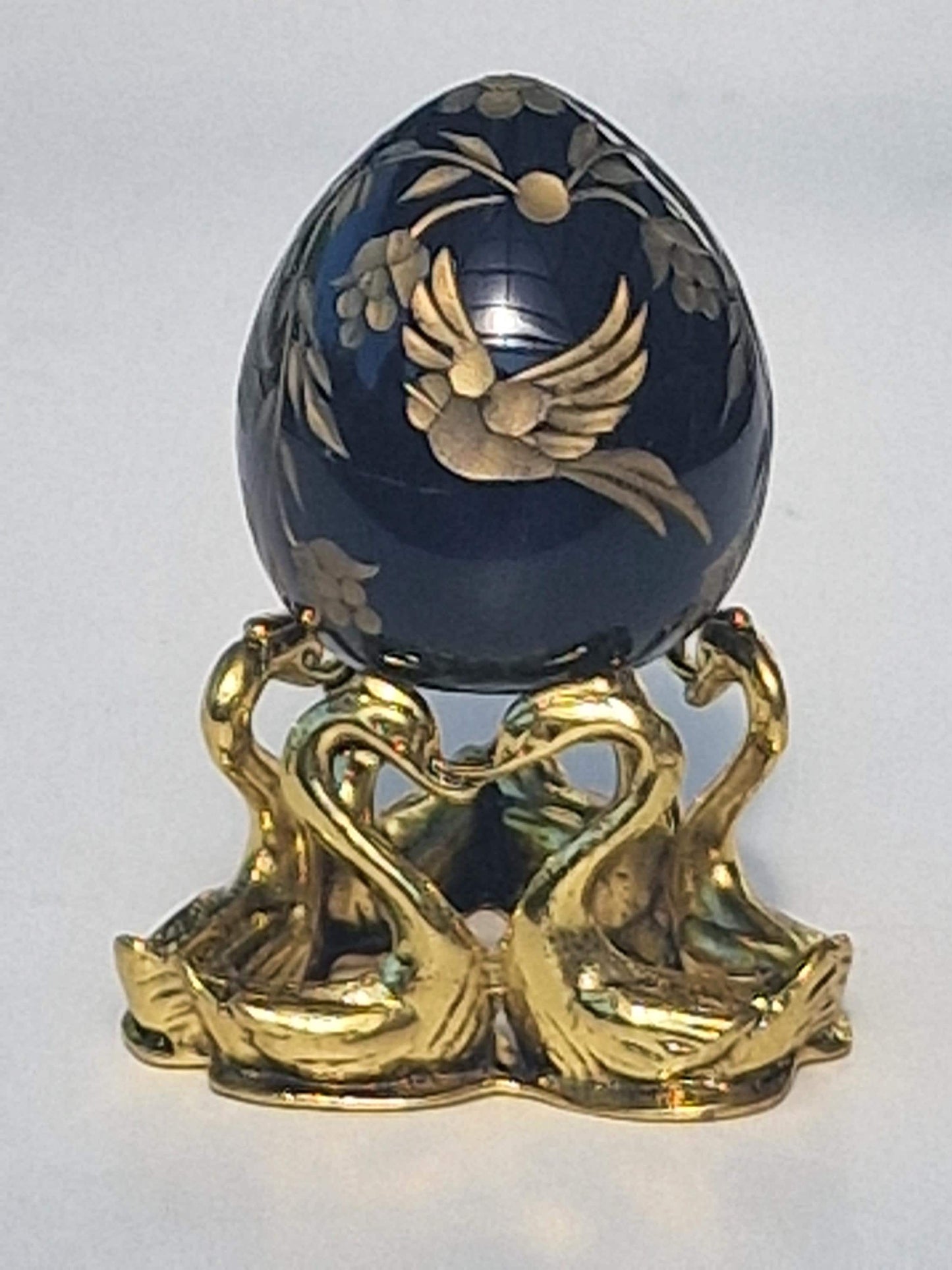 Fabergé Crystal Egg, Swan Stand, Signed Limited Edition