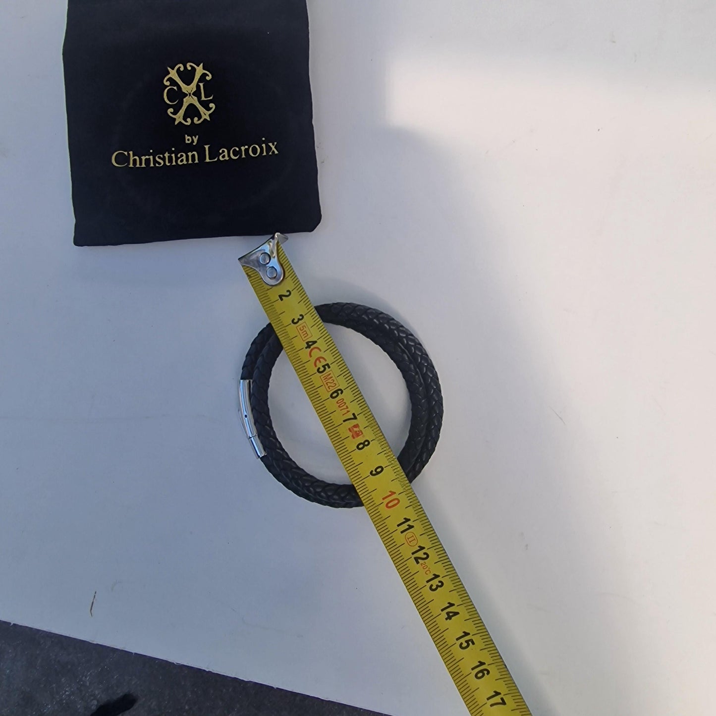 Christian Lacroix Men's Leather & Steel Infinity Bracelet