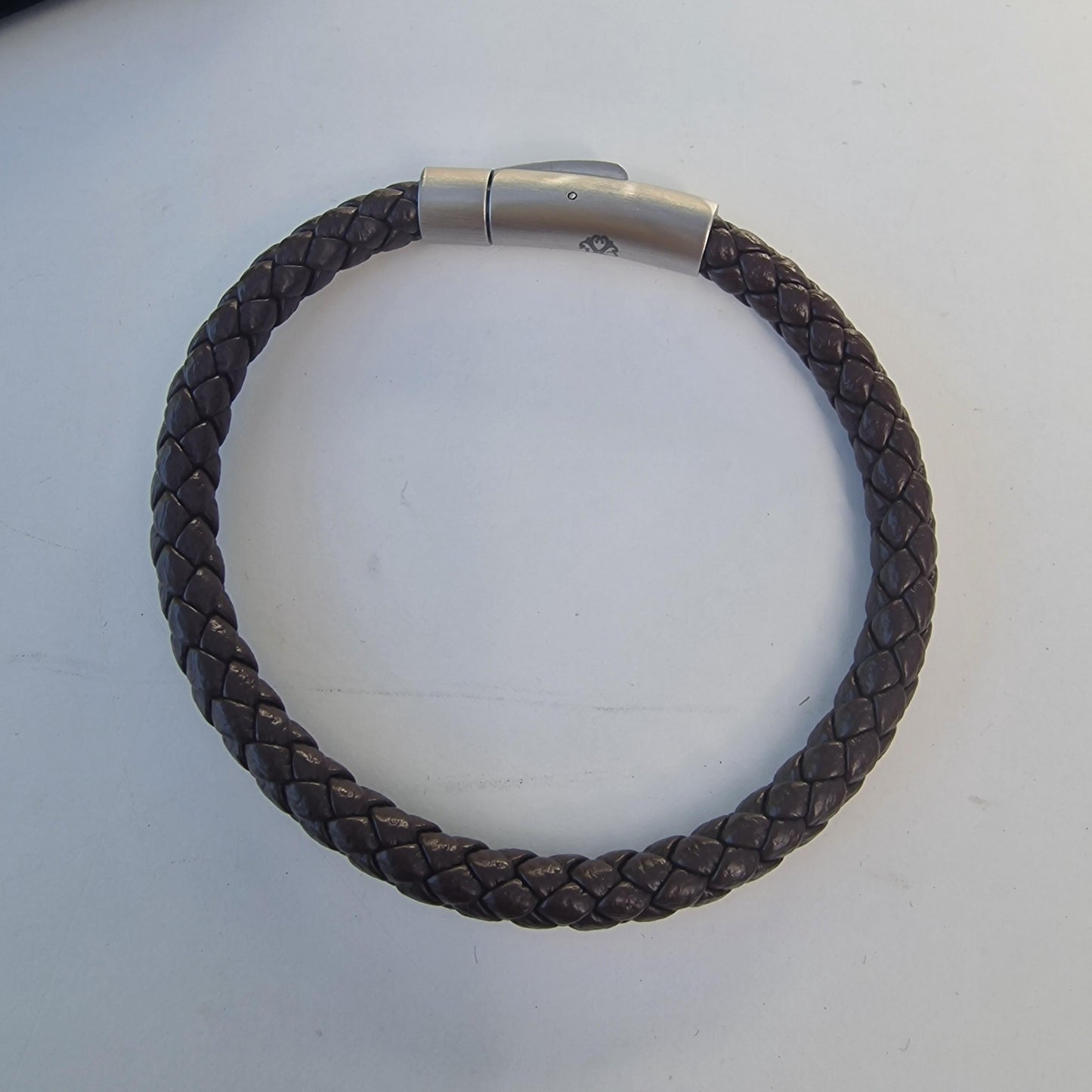 Christian Lacroix Braided Leather Bracelet, Men's Steel Clasp