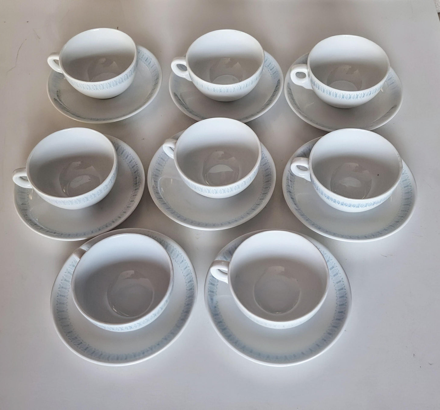 Vintage Rörstrand Sweden Coffee Cup Set – Mid-Century Scandinavian Porcelain, 8-Person