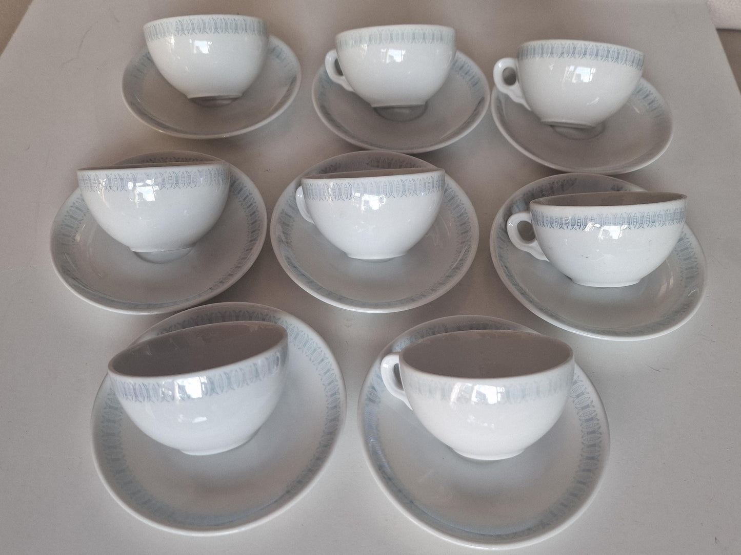 Vintage Rörstrand Sweden Coffee Cup Set – Mid-Century Scandinavian Porcelain, 8-Person