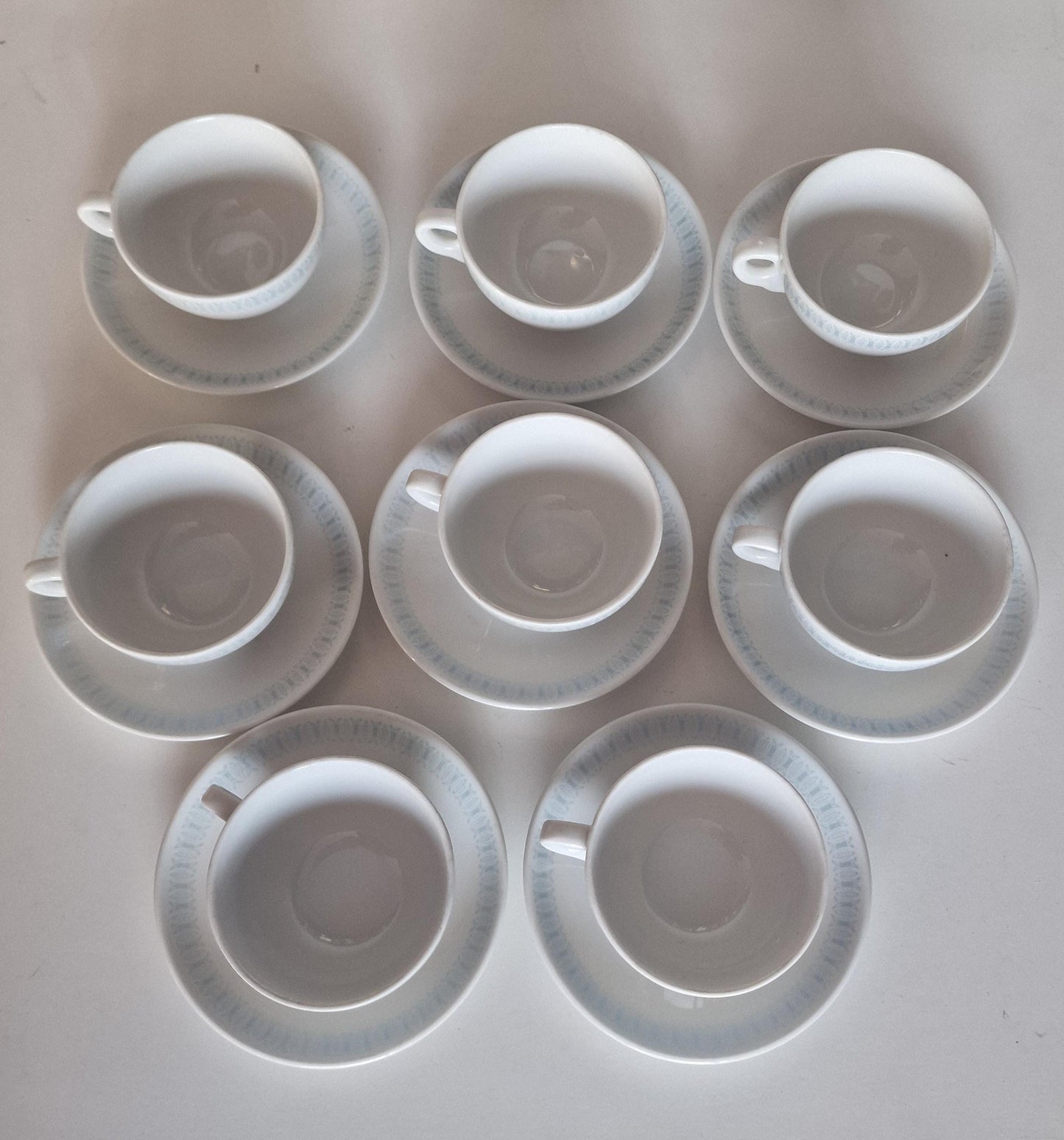 Vintage Rörstrand Sweden Coffee Cup Set – Mid-Century Scandinavian Porcelain, 8-Person